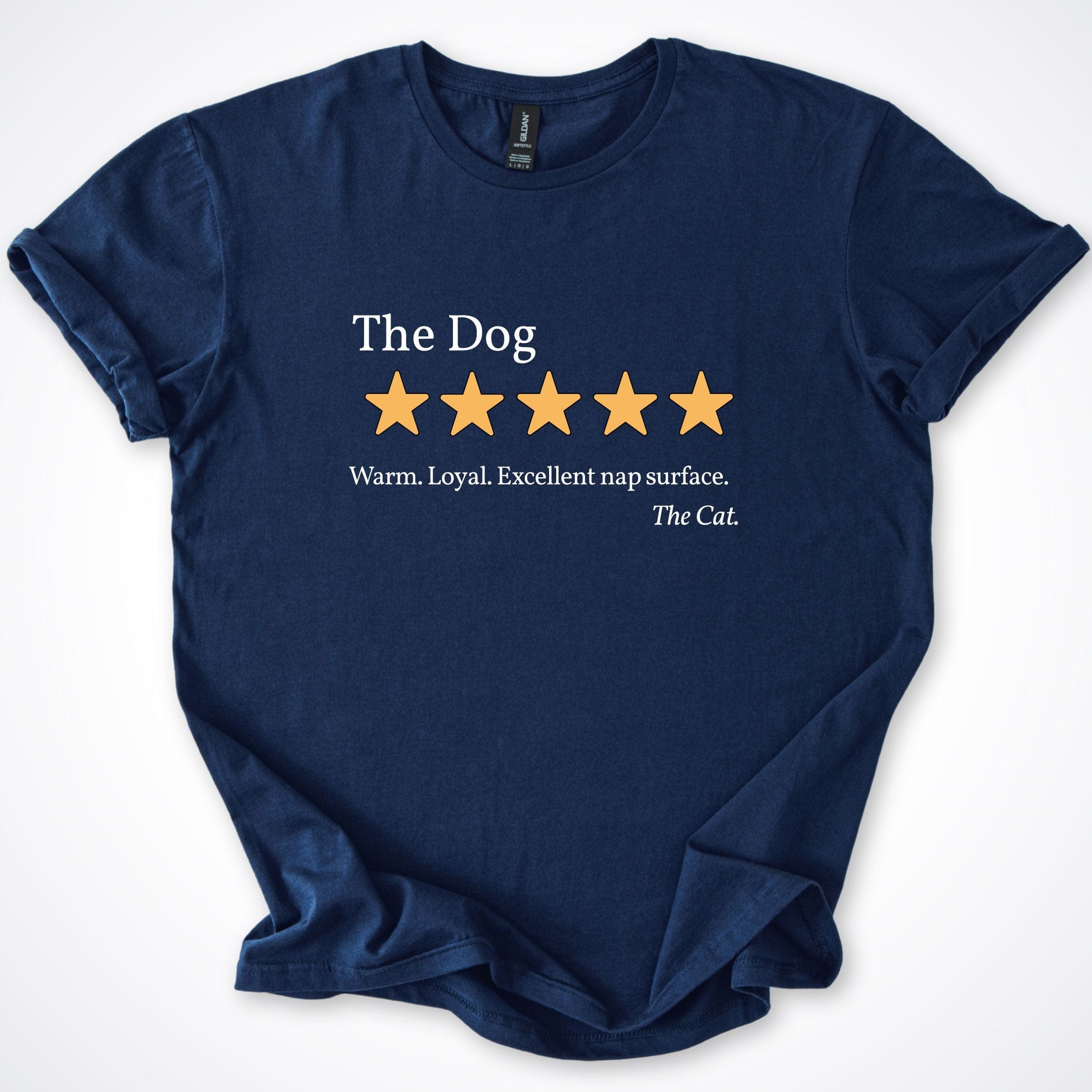 T-Shirt Navy / S Cat Five Star Review of Dog 1.0 T-Shirt ReallyintoDogs