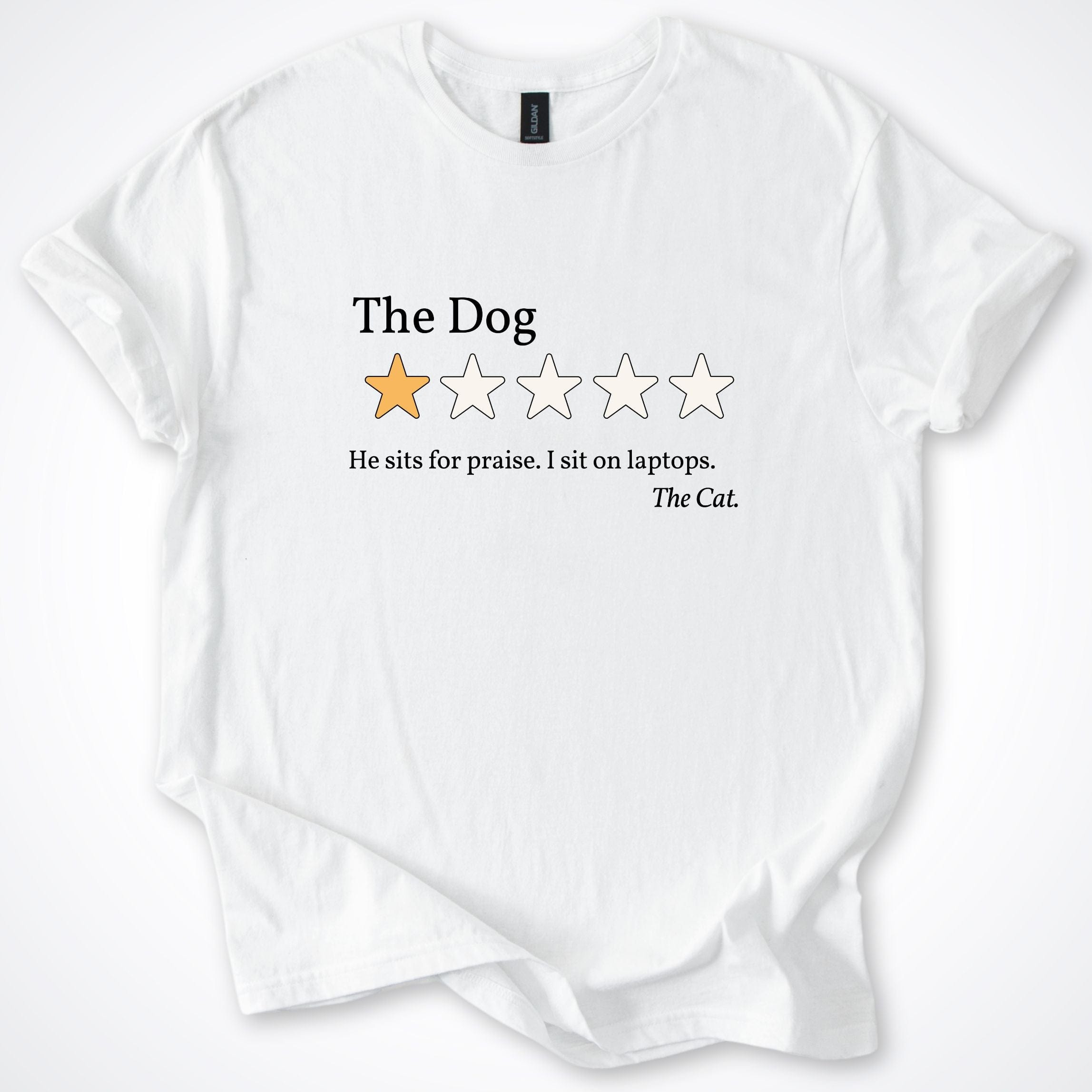T-Shirt White / S Cat One Star Review of Dog 4.0 T-Shirt ReallyintoDogs