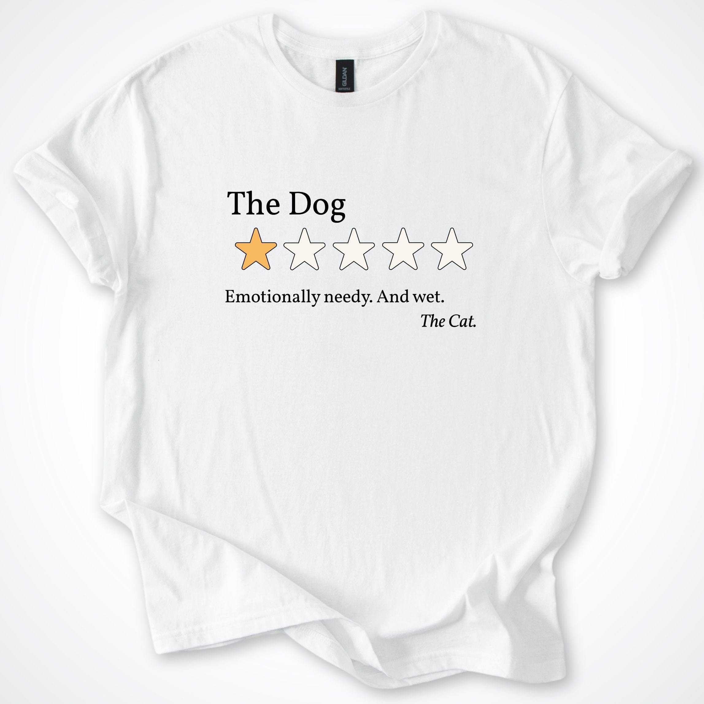 T-Shirt White / S Cat One Star Review of Dog 5.0 T-Shirt ReallyintoDogs