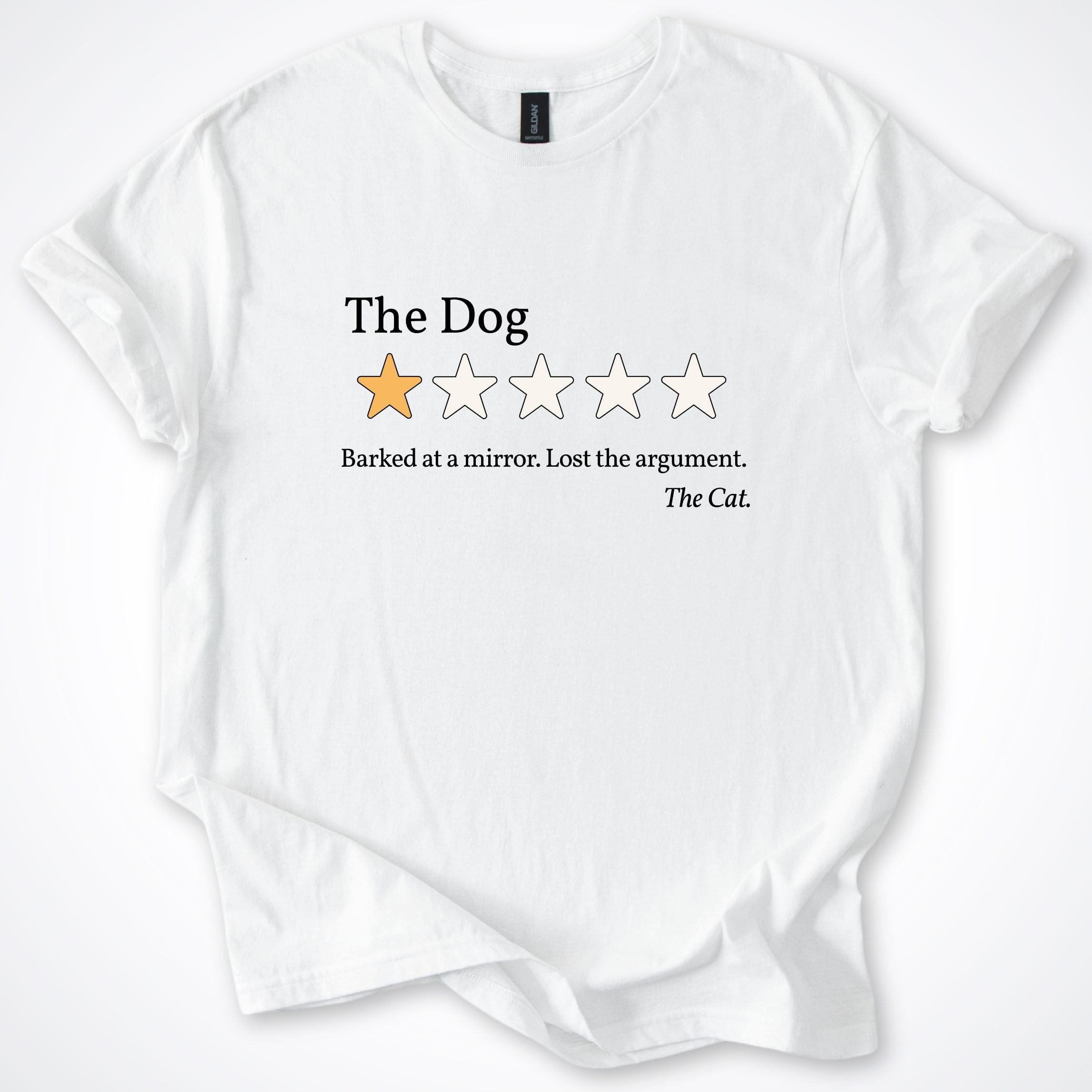 T-Shirt White / S Cat One Star Review of Dog 6.0 T-Shirt ReallyintoDogs