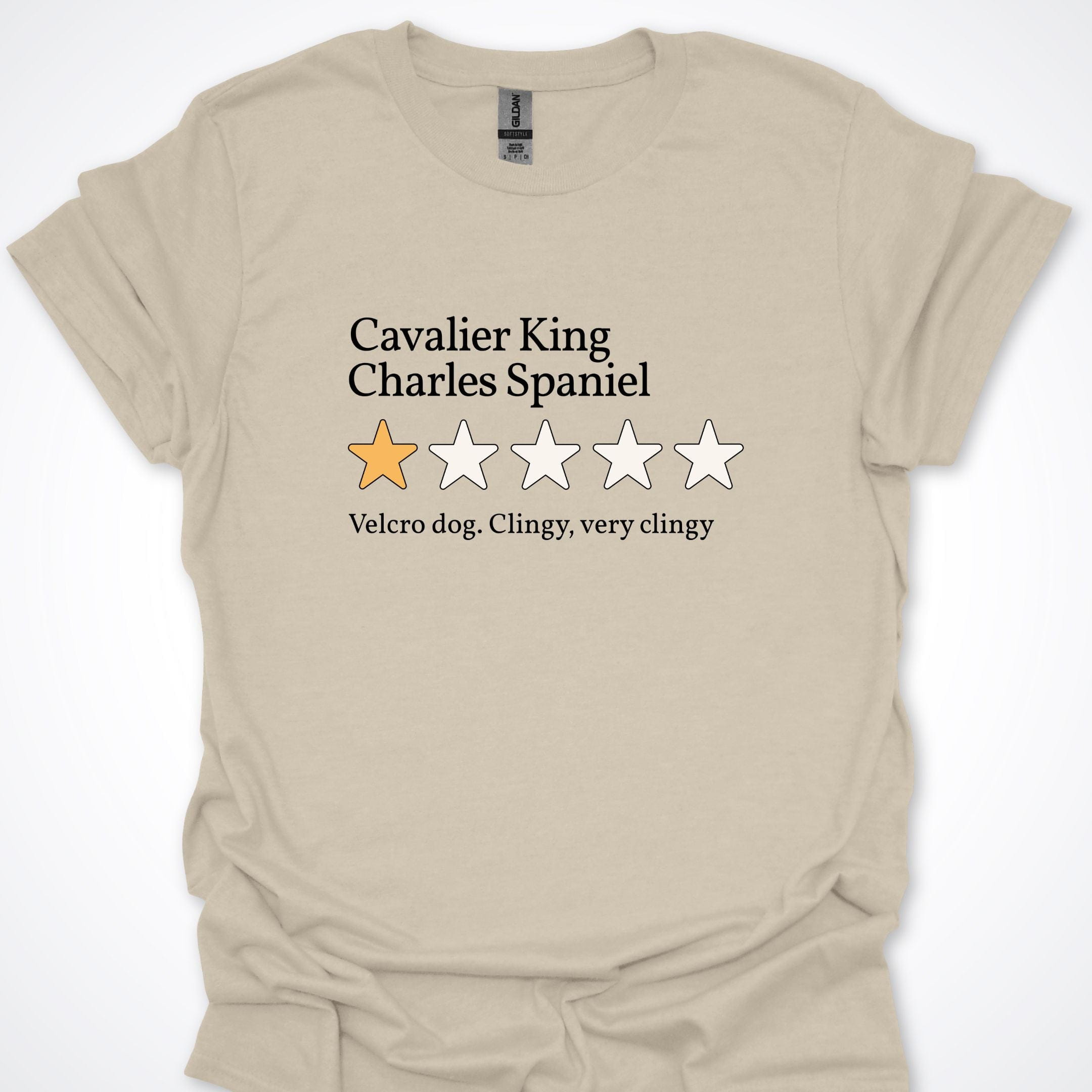 T-Shirt Natural / S Cavalier King Charles One Star Review T-Shirt ReallyintoDogs