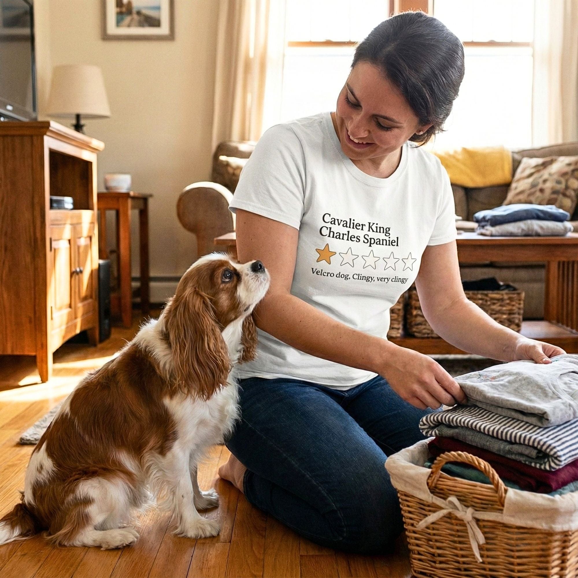 T-Shirt Cavalier King Charles One Star Review T-Shirt ReallyintoDogs