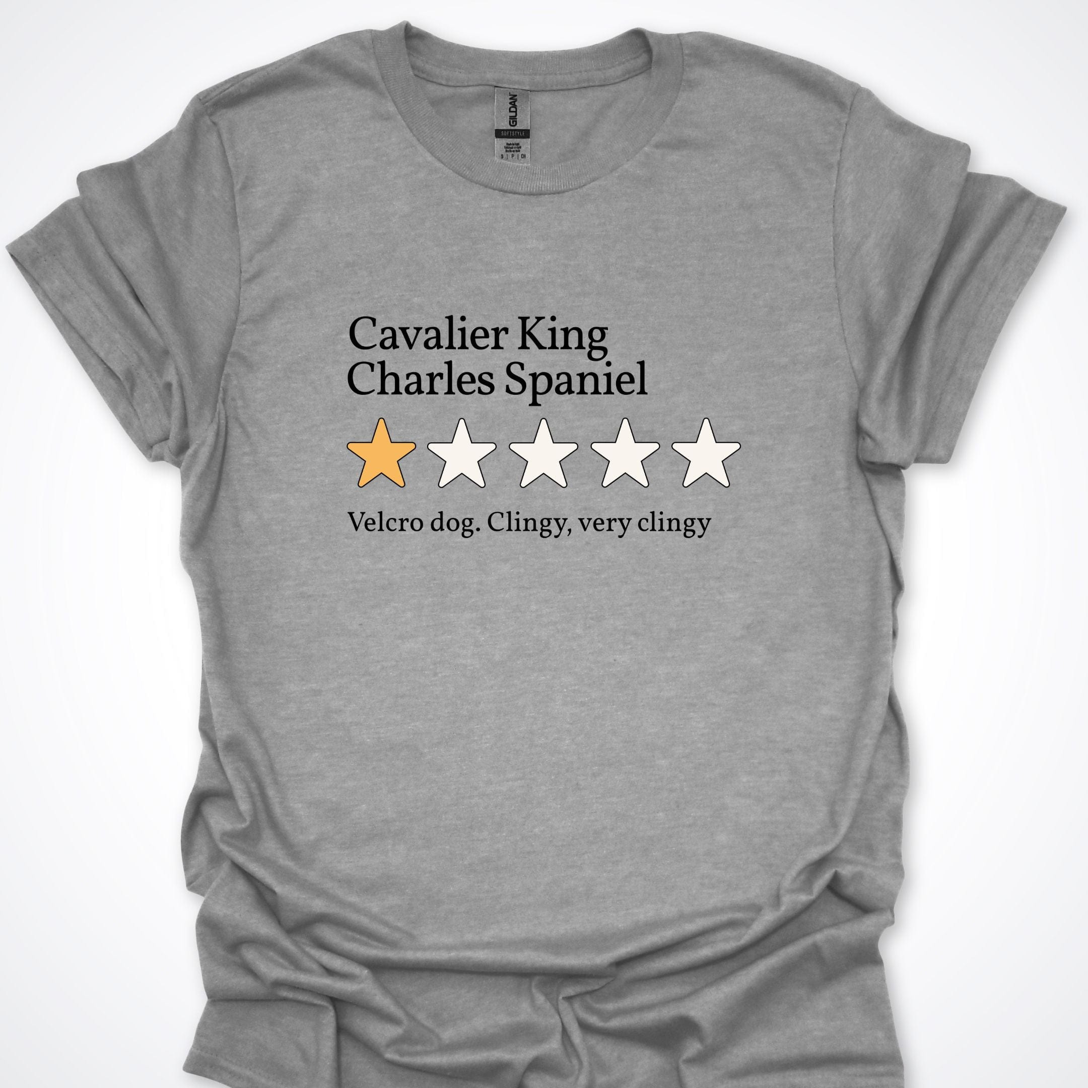 T-Shirt Sport Grey / S Cavalier King Charles One Star Review T-Shirt ReallyintoDogs