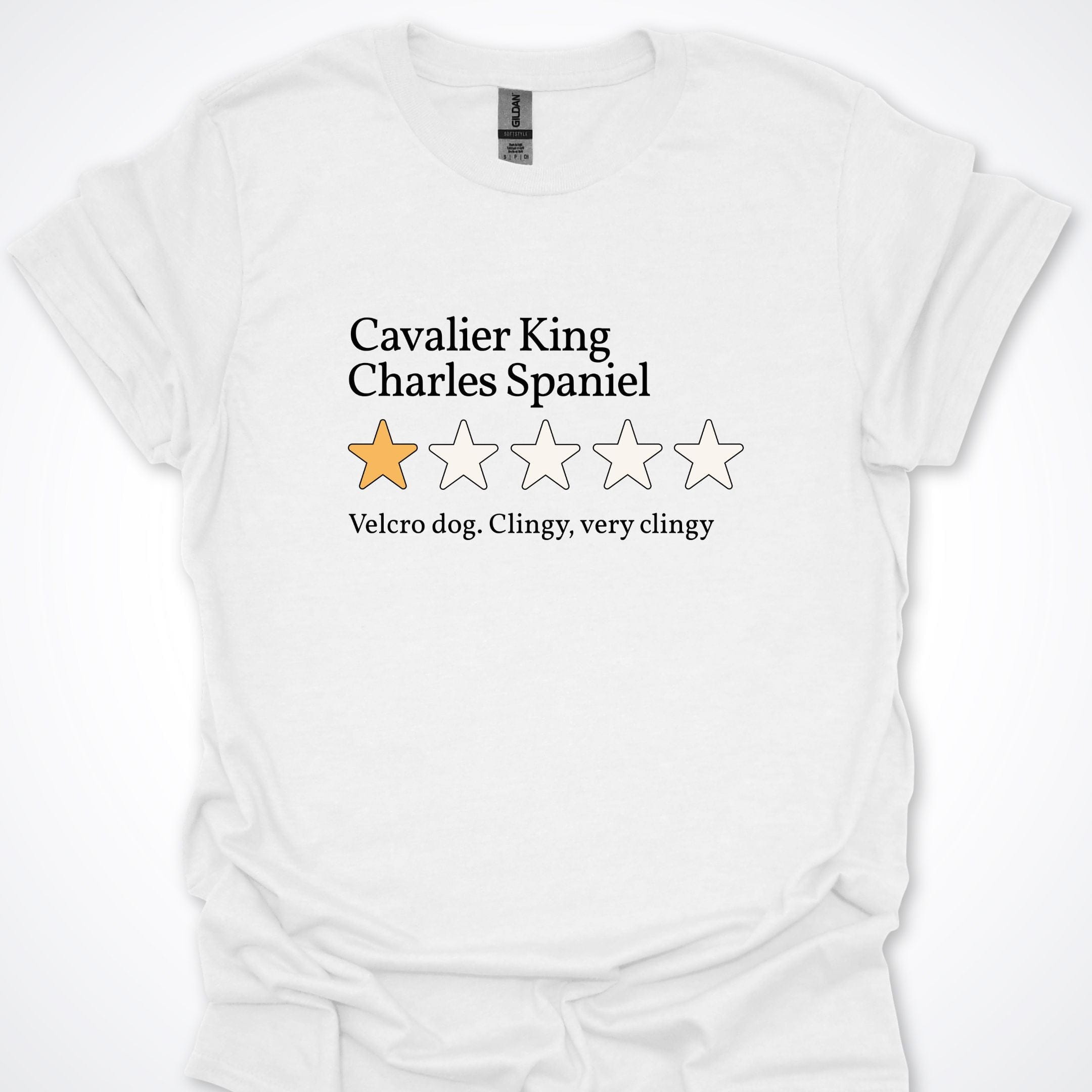 T-Shirt White / S Cavalier King Charles One Star Review T-Shirt ReallyintoDogs