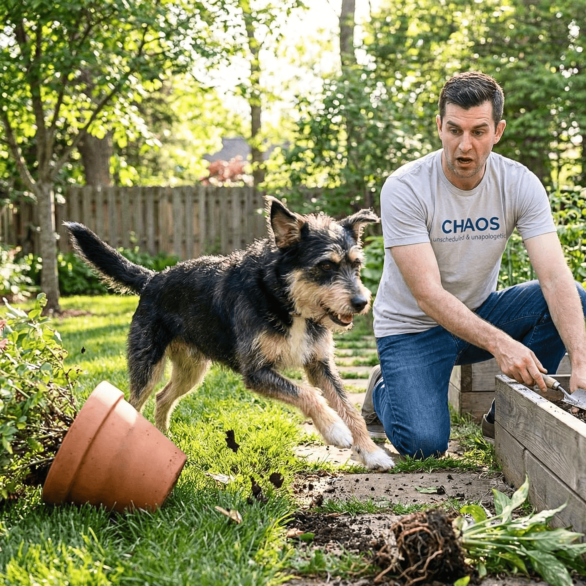 T-Shirt Ice Grey / S Chaos Is My Dog ReallyintoDogs