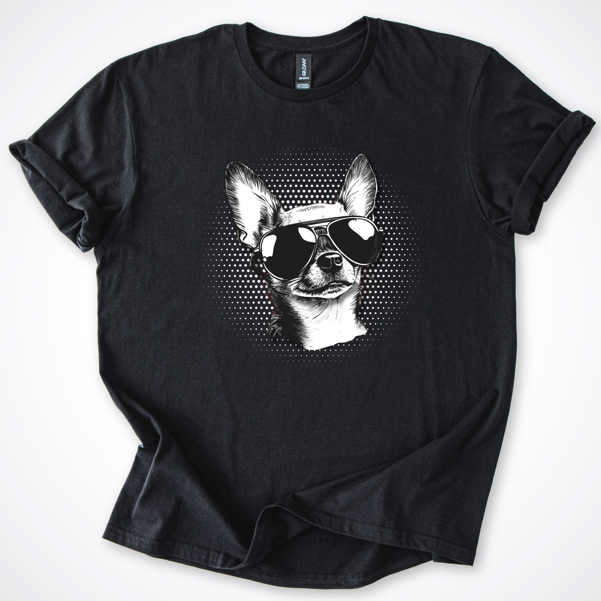 T-Shirt Black / S Chihuahua Cool Dog with Sunglasses T-Shirt ReallyintoDogs