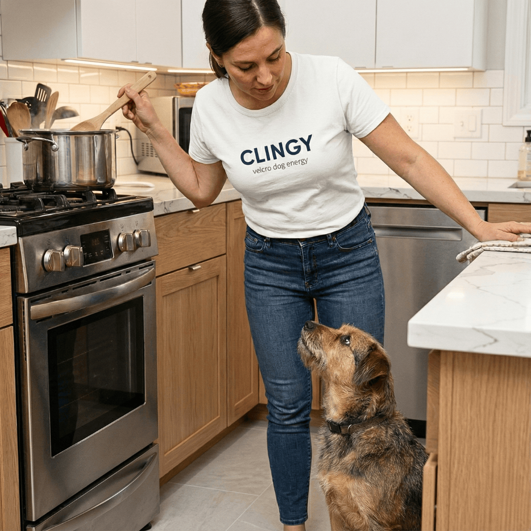 T-Shirt White / S Clingy Is My Dog ReallyintoDogs