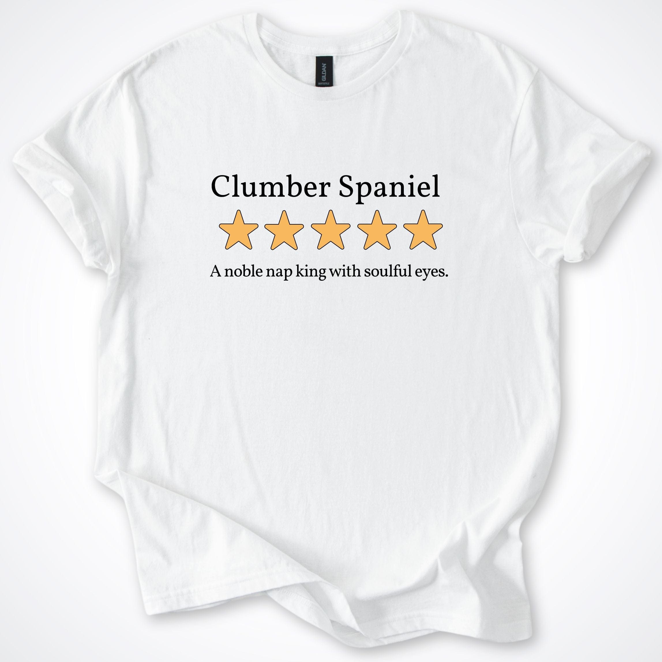 T-Shirt White / S Clumber Spaniel Five Star Review T-Shirt ReallyintoDogs