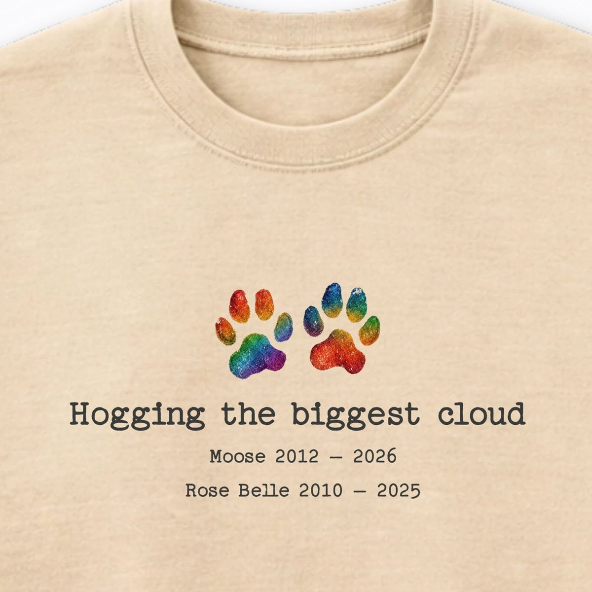 Hogging The Biggest Cloud 2 Dogs - Personalized Memorial Crewneck Sweatshirt