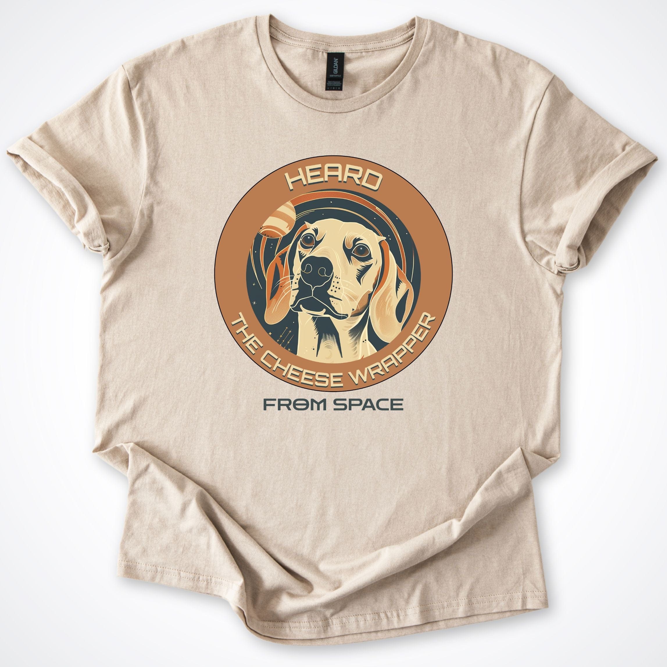 T-Shirt Sand / S Dachshund Heard the Cheese Wrapper T-Shirt ReallyintoDogs