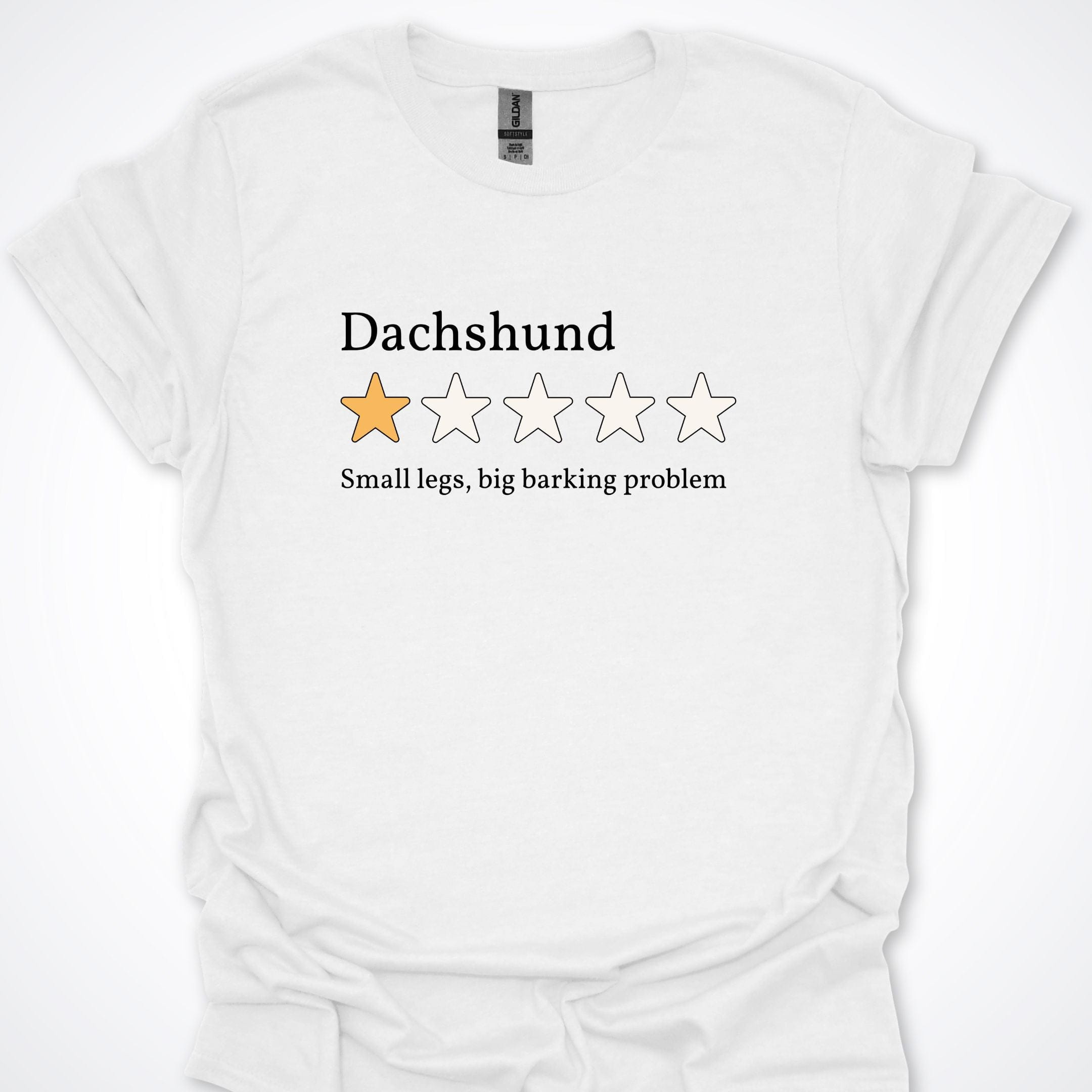 T-Shirt White / S Dachshund One Star Review Premium Unisex T-Shirt ReallyintoDogs