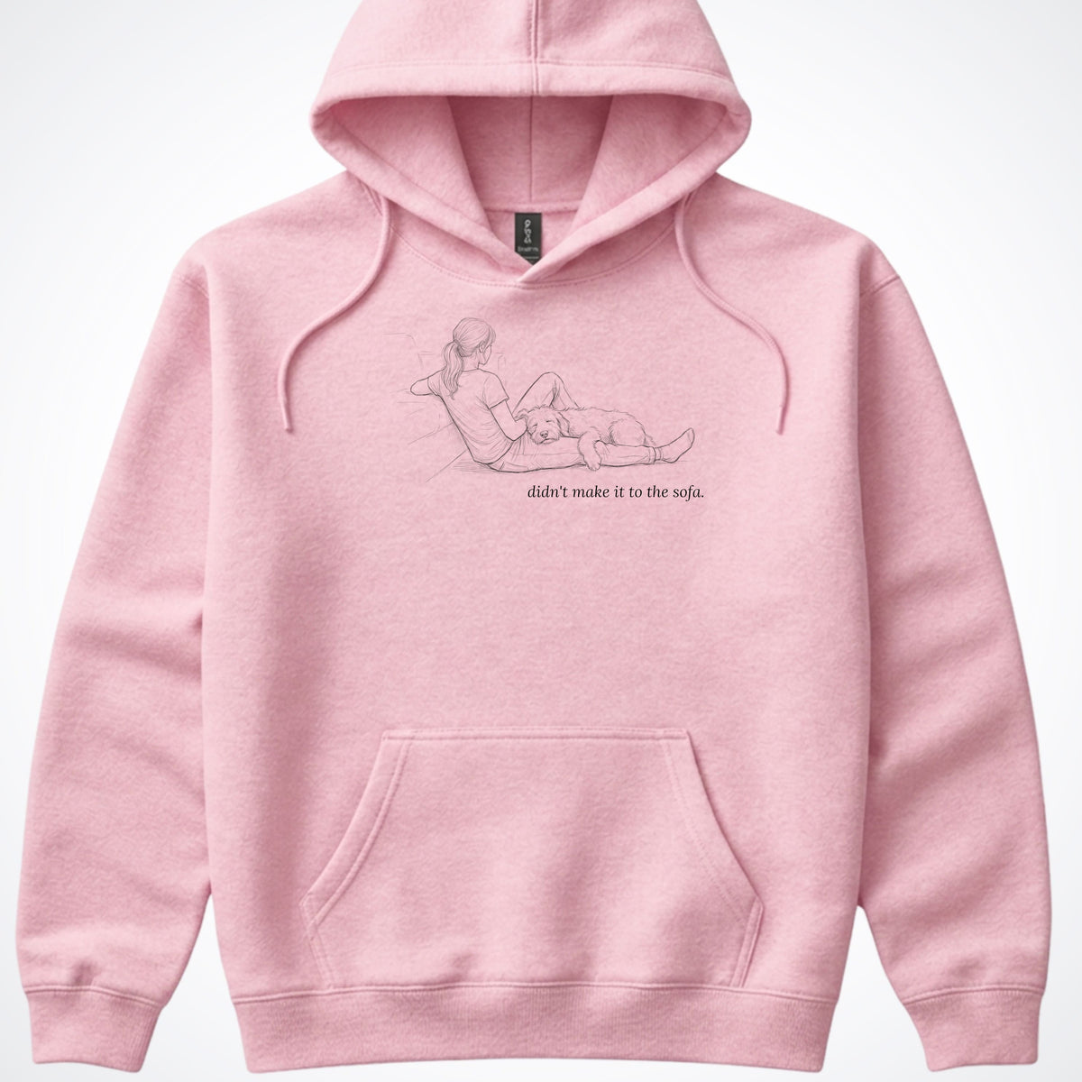 Didn't Make It To The Sofa Woman & Dog Hooded Sweatshirt - Light Pink