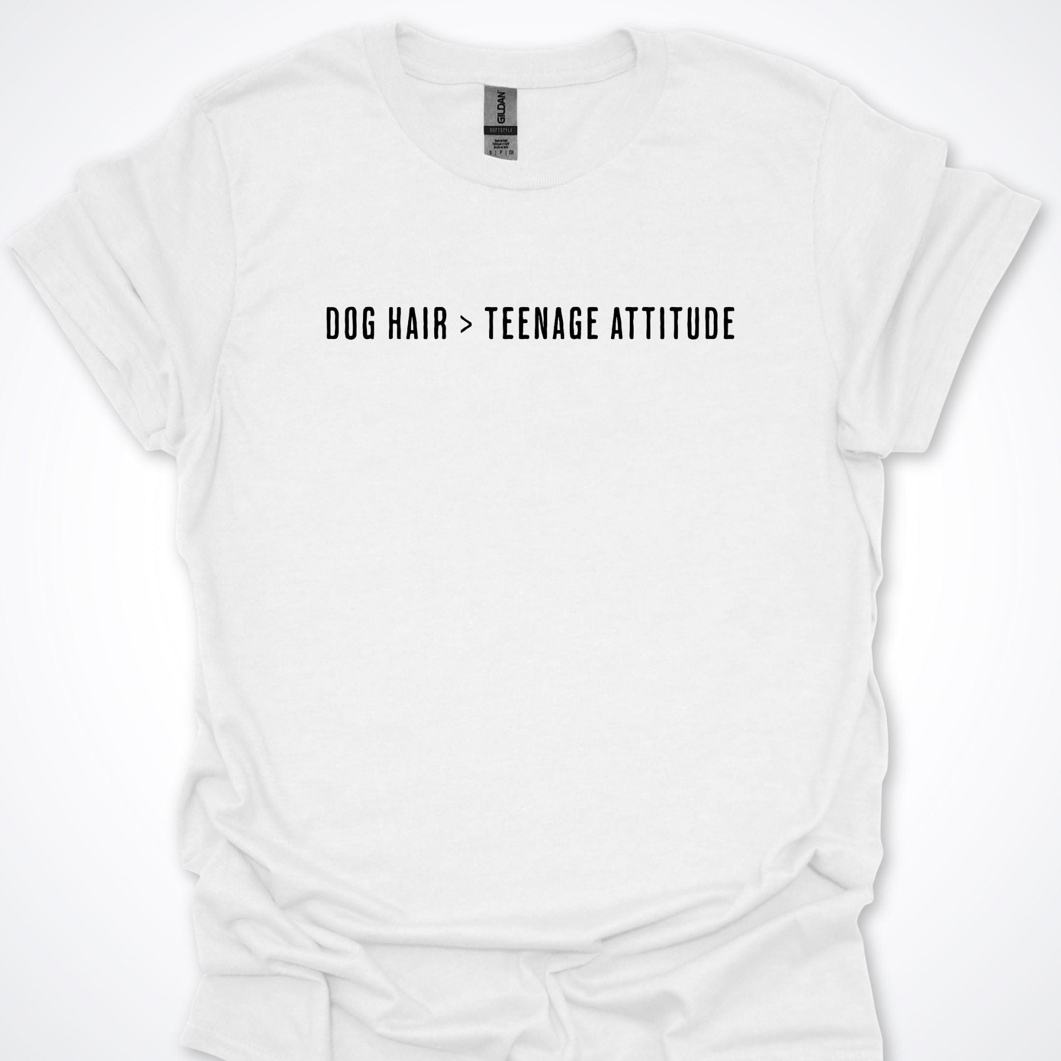 T-Shirt White / S Dog Hair > Teenage Attitude T-Shirt ReallyintoDogs