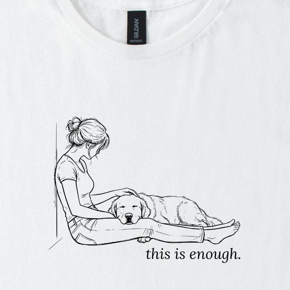 this-is-enough-woman-dog-t-shirt-1 - design close up