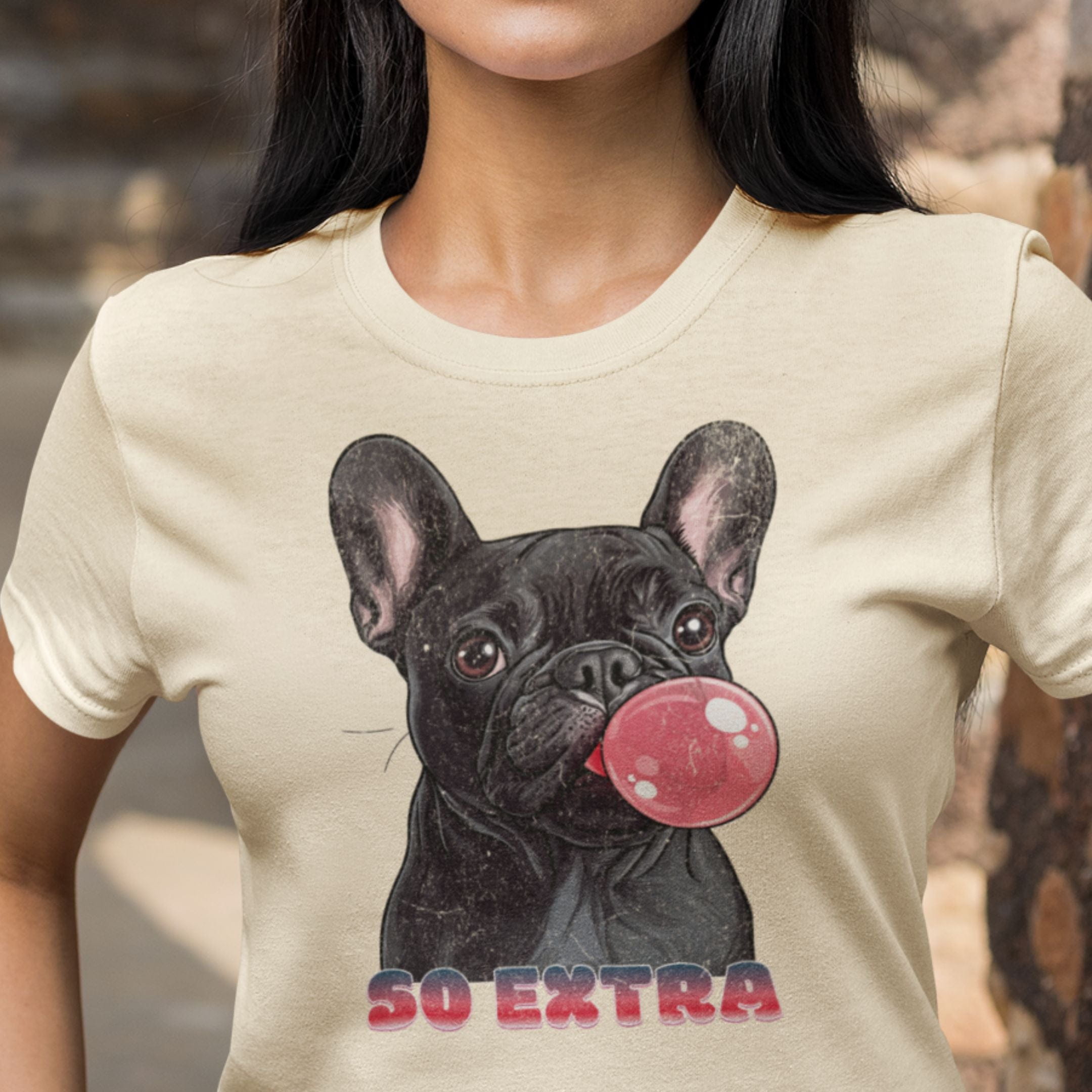 T-Shirt French Bulldog Bubblegum So Extra T-Shirt ReallyintoDogs