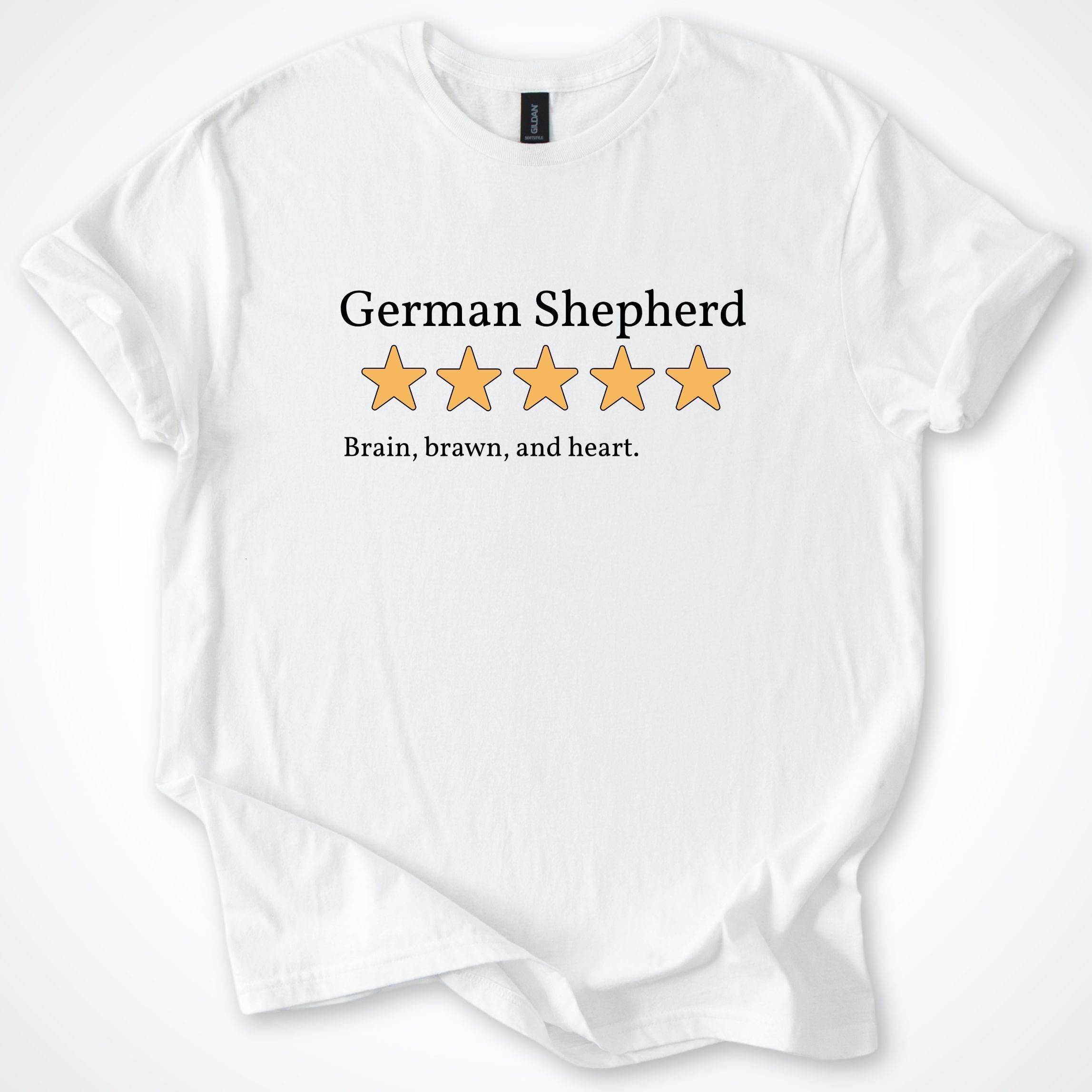 T-Shirt White / S German Shepherd Five Star Review T-Shirt ReallyintoDogs