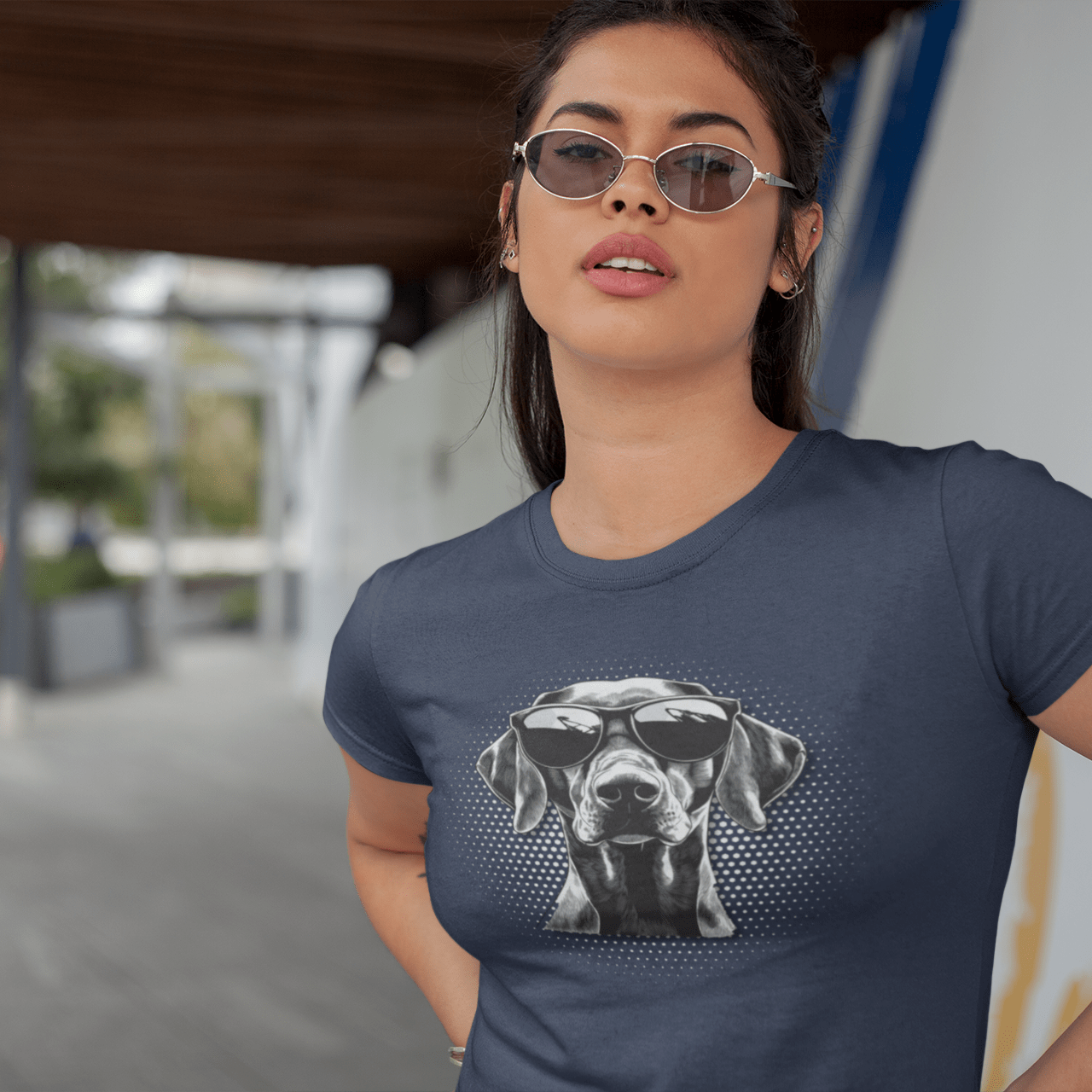 T-Shirt German Shorthair Pointer Cool Dog with Sunglasses T-Shirt ReallyintoDogs
