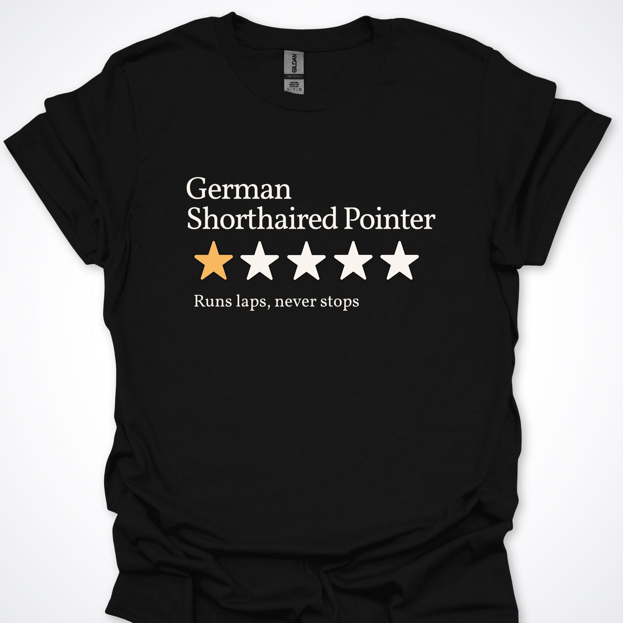 T-Shirt Black / S German Shorthaired Pointer One Star Review Premium Unisex T-Shirt ReallyintoDogs