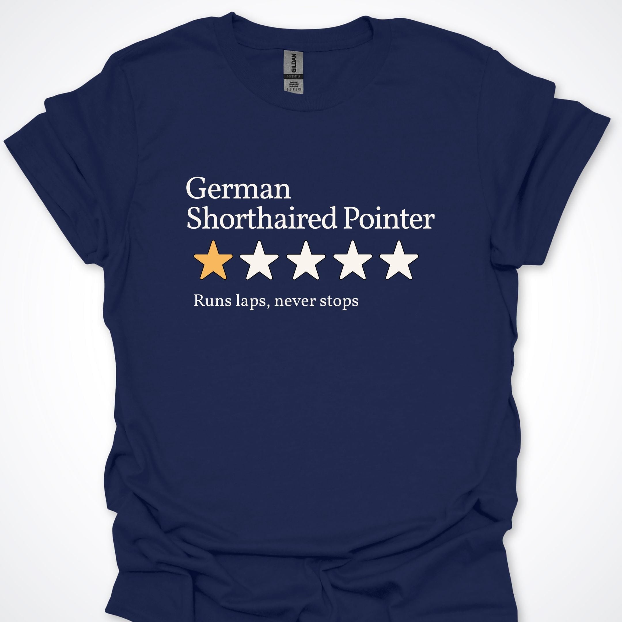 T-Shirt Navy / S German Shorthaired Pointer One Star Review Premium Unisex T-Shirt ReallyintoDogs