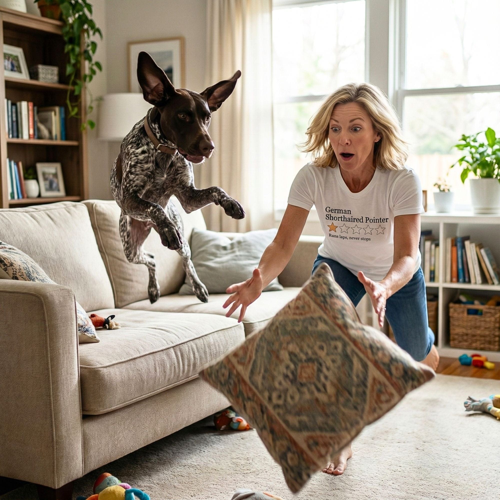 T-Shirt German Shorthaired Pointer One Star Review T-Shirt ReallyintoDogs