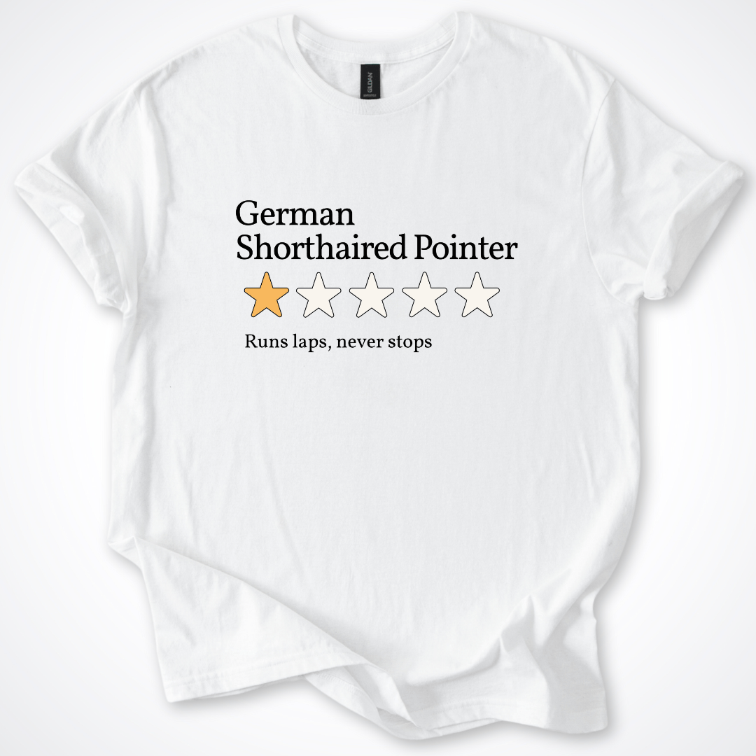 T-Shirt White / S German Shorthaired Pointer One Star Review T-Shirt ReallyintoDogs
