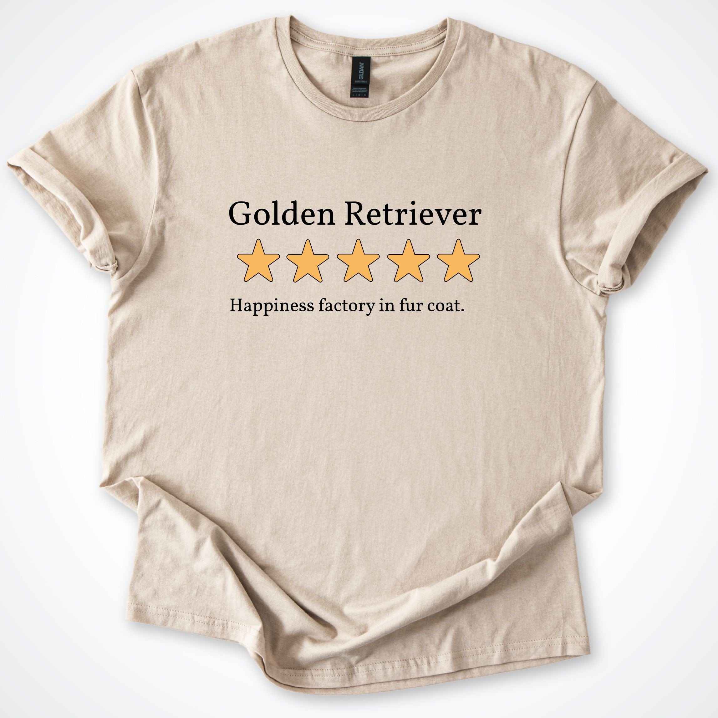 T-Shirt Sand / S Golden Retriever Five Star Review T-Shirt ReallyintoDogs