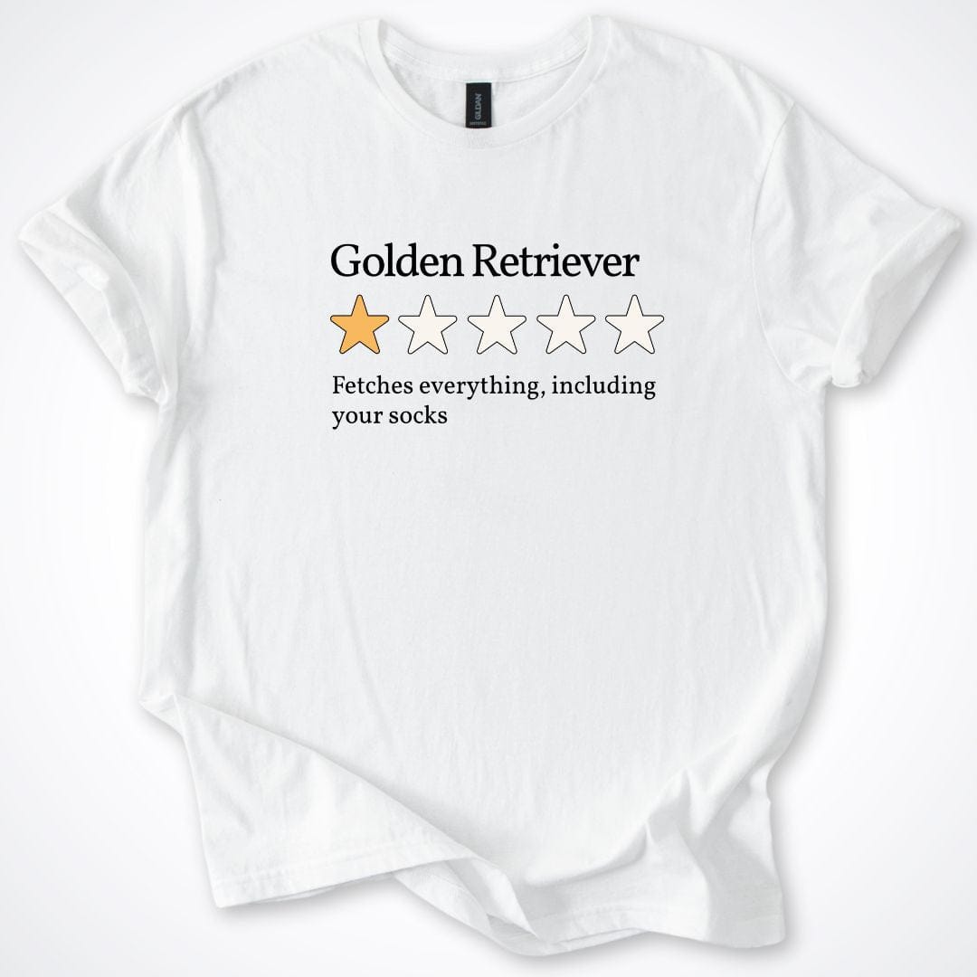 T-Shirt White / S Golden Retriever One Star Review T-Shirt ReallyintoDogs