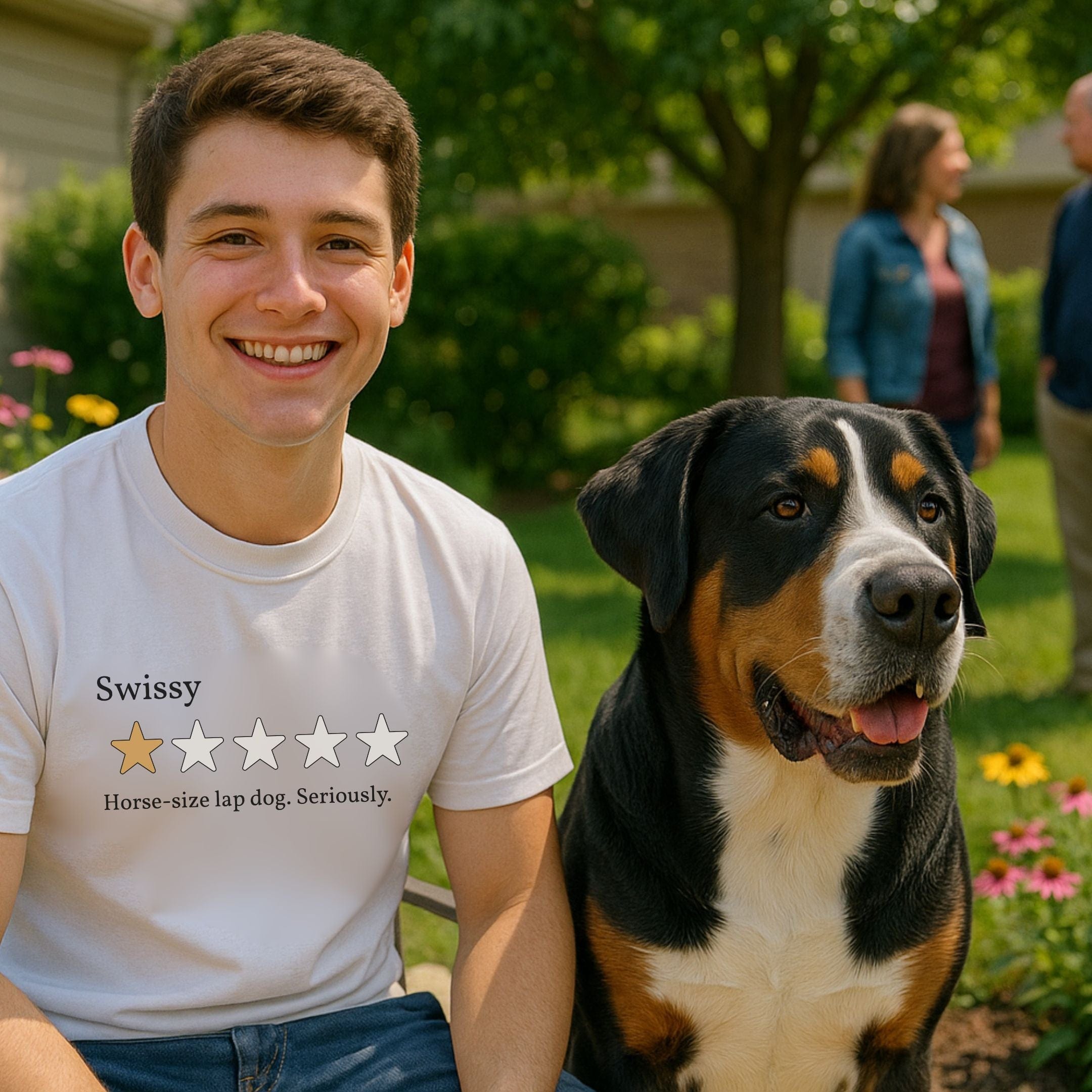 T-Shirt Greater Swiss Mountain Dog One Star Review T-Shirt ReallyintoDogs