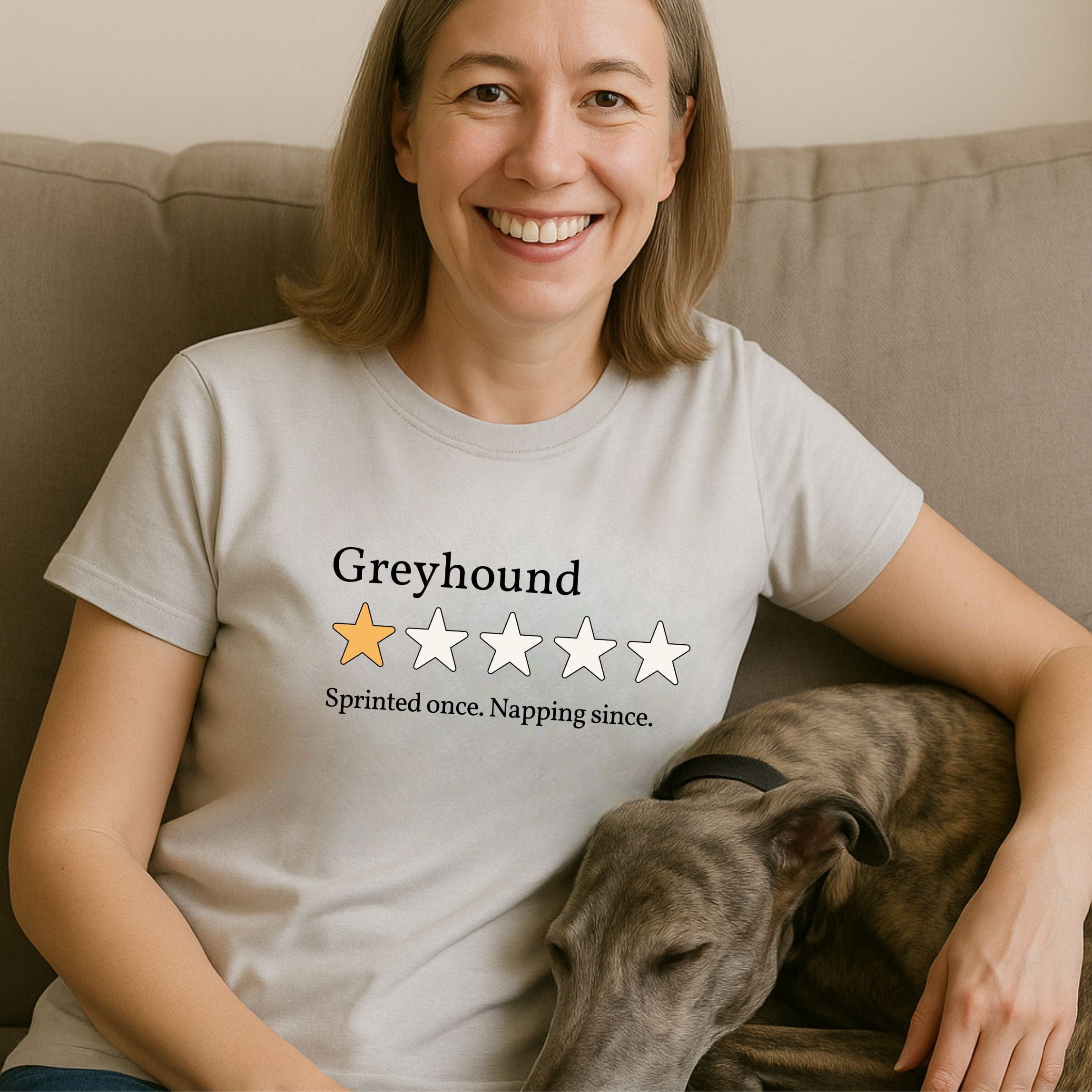 T-Shirt Greyhound One Star Review T-Shirt ReallyintoDogs
