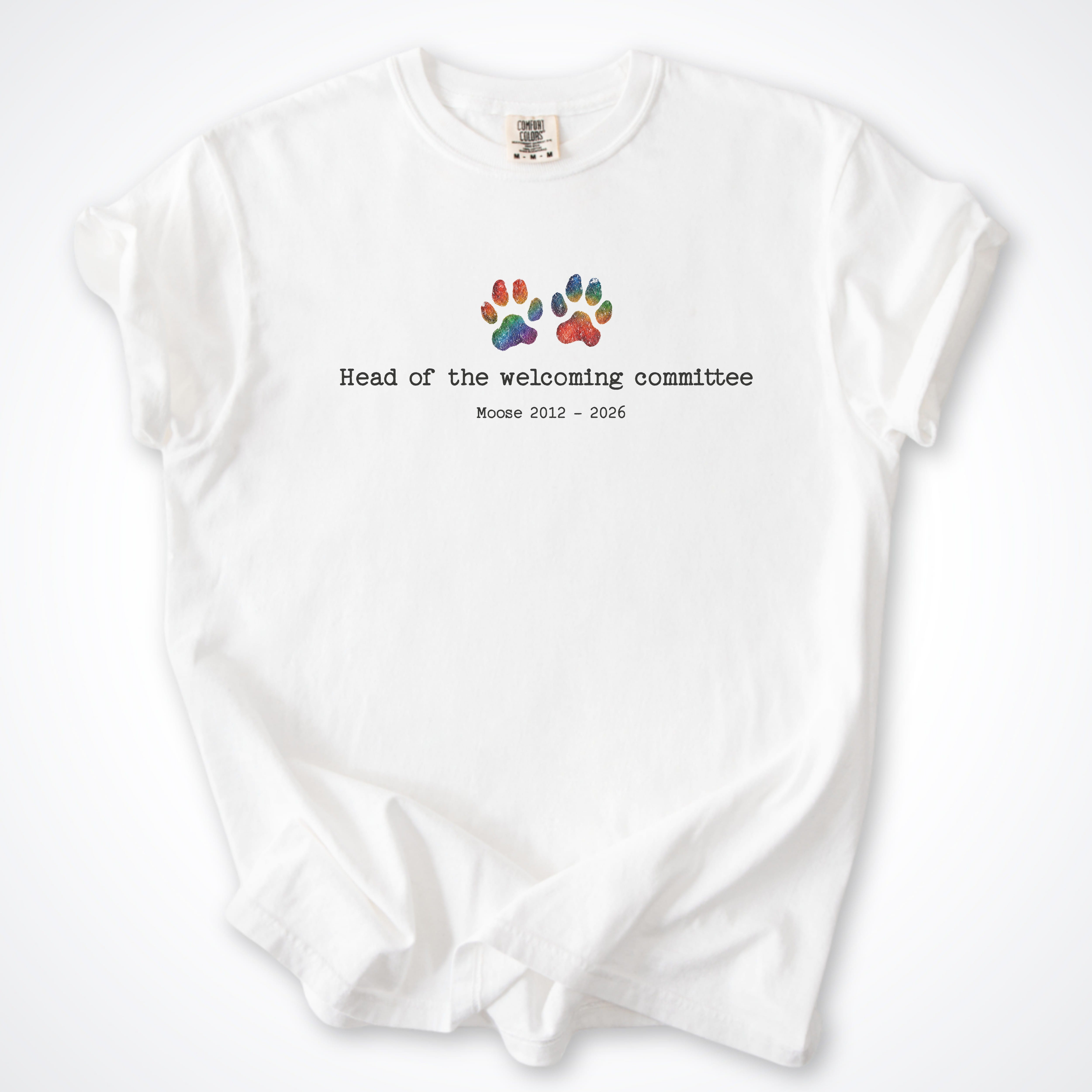 T-Shirt White / S Head Of The Welcoming Committee - Personalized Memorial Premium T-Shirt ReallyintoDogs