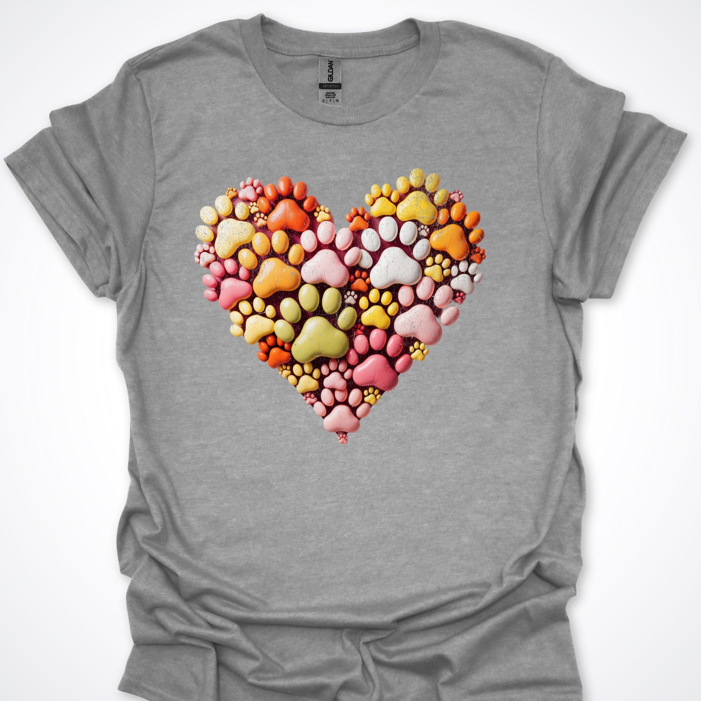 T-Shirt Sport Grey / S Heart of Paws 3D T-Shirt ReallyintoDogs