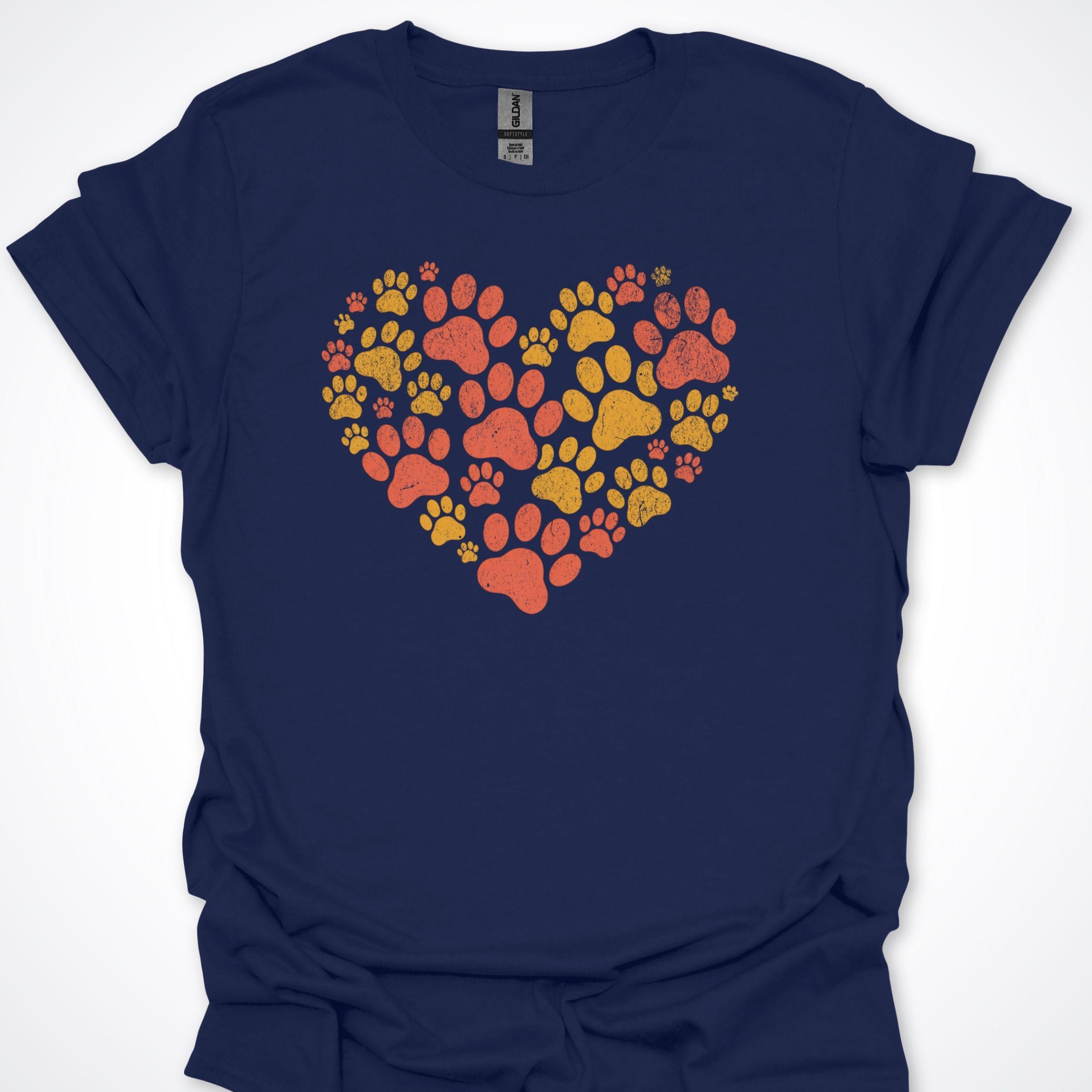 T-Shirt Navy / S Heart of Paws T-Shirt ReallyintoDogs