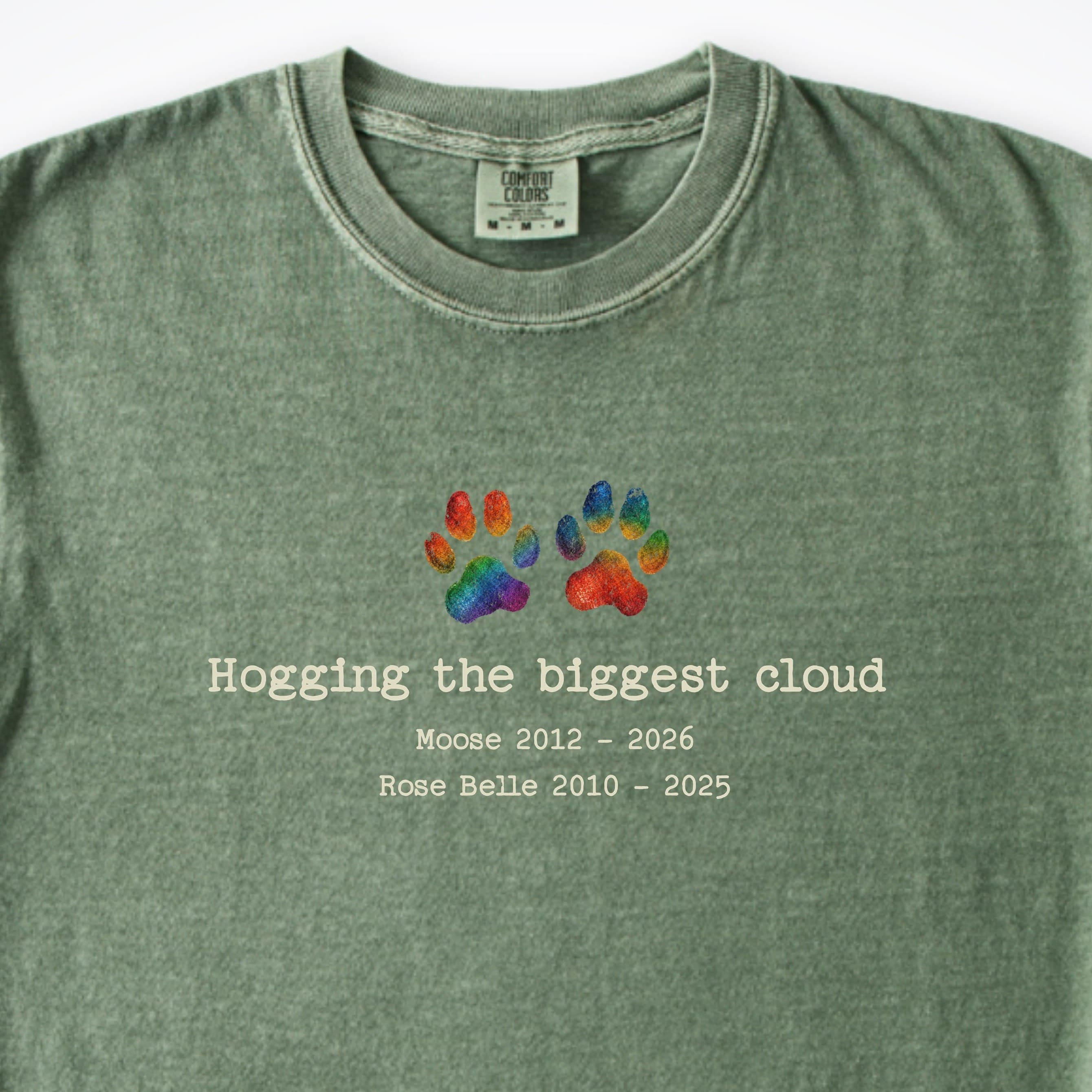 T-Shirt Hogging The Biggest Cloud 2 Dogs - Personalized Memorial Premium T-Shirt ReallyintoDogs