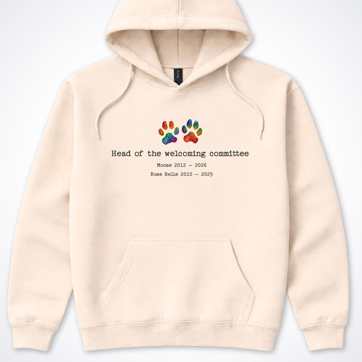 Head Of The Welcoming Committee 2 Dogs - Personalized Memorial Hooded Sweatshirt