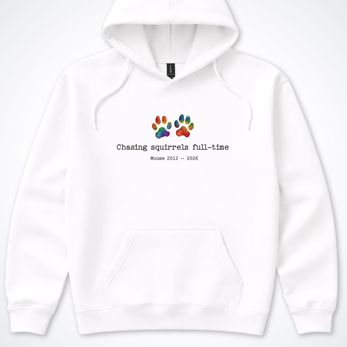 Chasing Squirrels Full Time - Personalized Memorial Hooded Sweatshirt