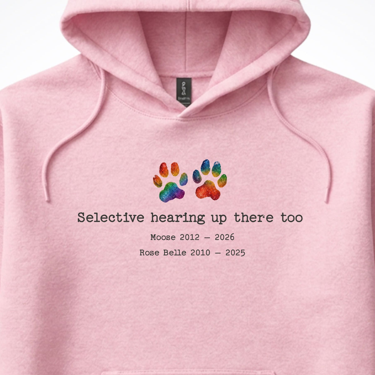 Selective Hearing Up There Too 2 Dogs - Personalized Memorial Hooded Sweatshirt