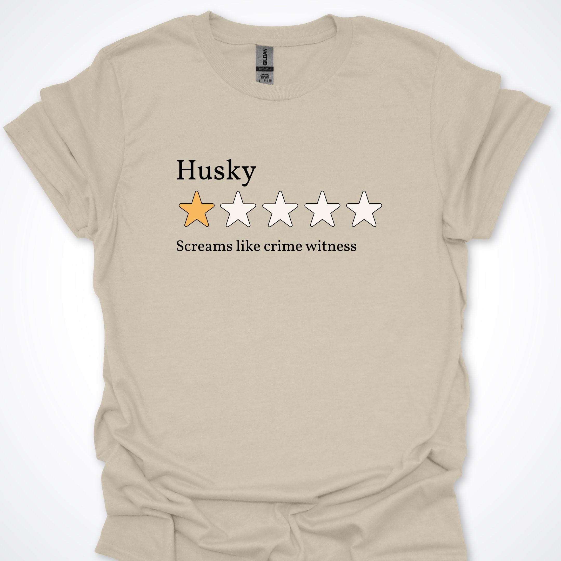 T-Shirt Natural / S Husky One Star Review T-Shirt ReallyintoDogs