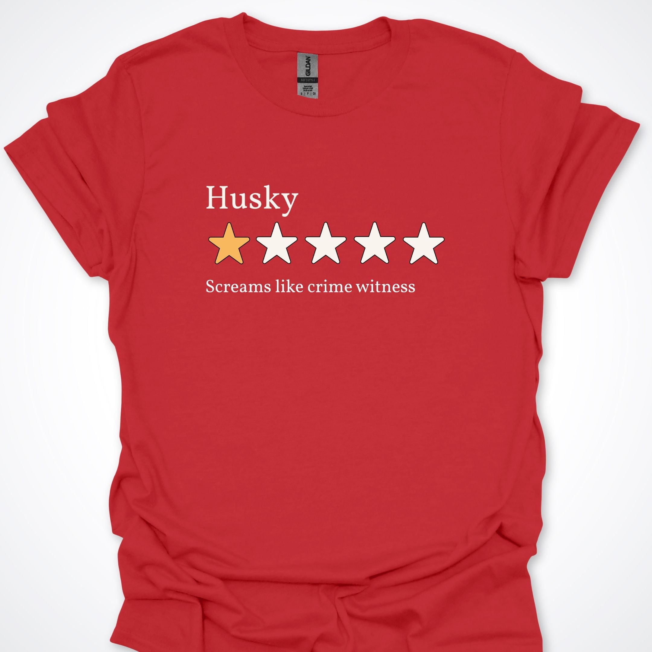 T-Shirt Red / S Husky One Star Review T-Shirt ReallyintoDogs