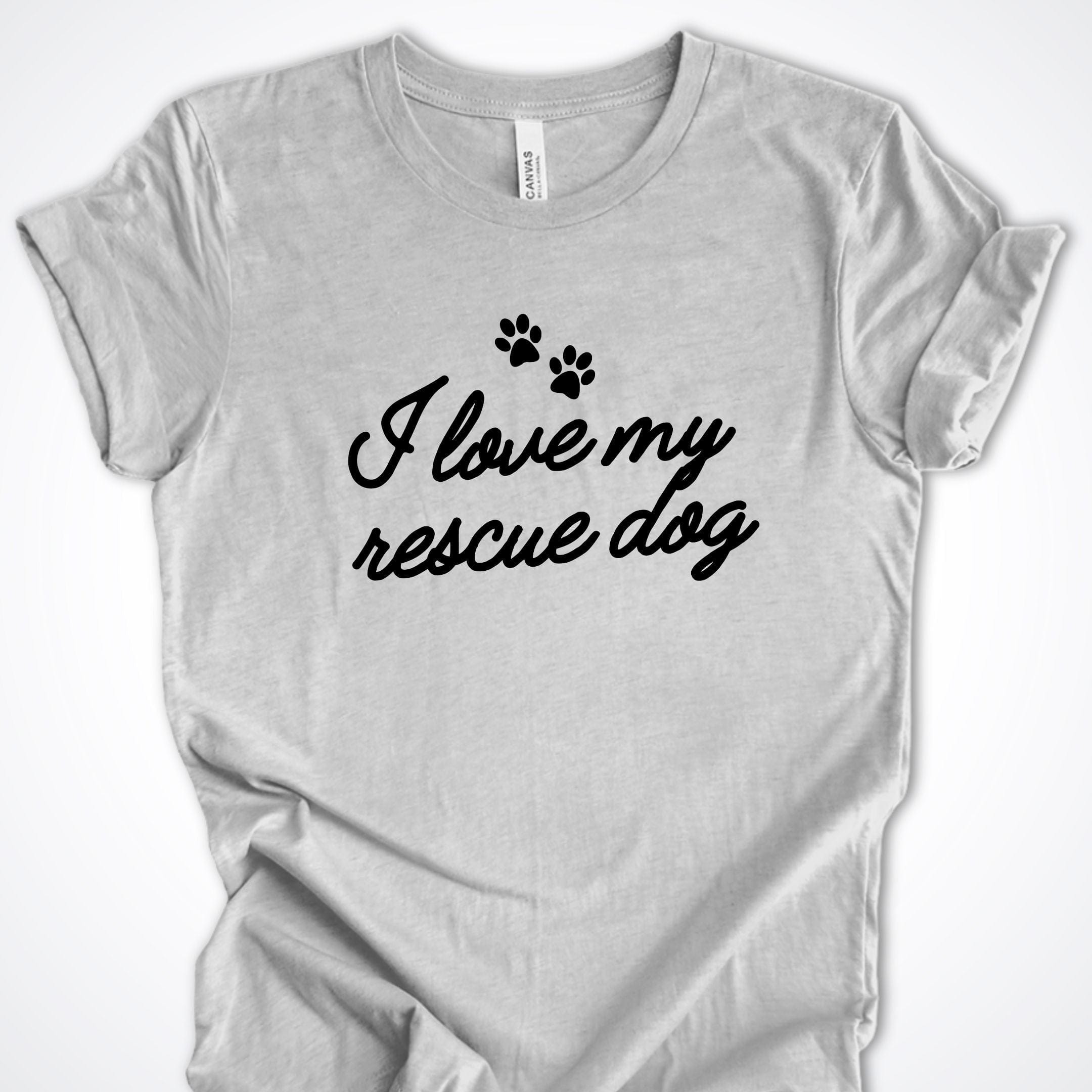 T-Shirt Athletic Heather / S I Love My Rescue Dog Premium Unisex T-Shirt ReallyintoDogs