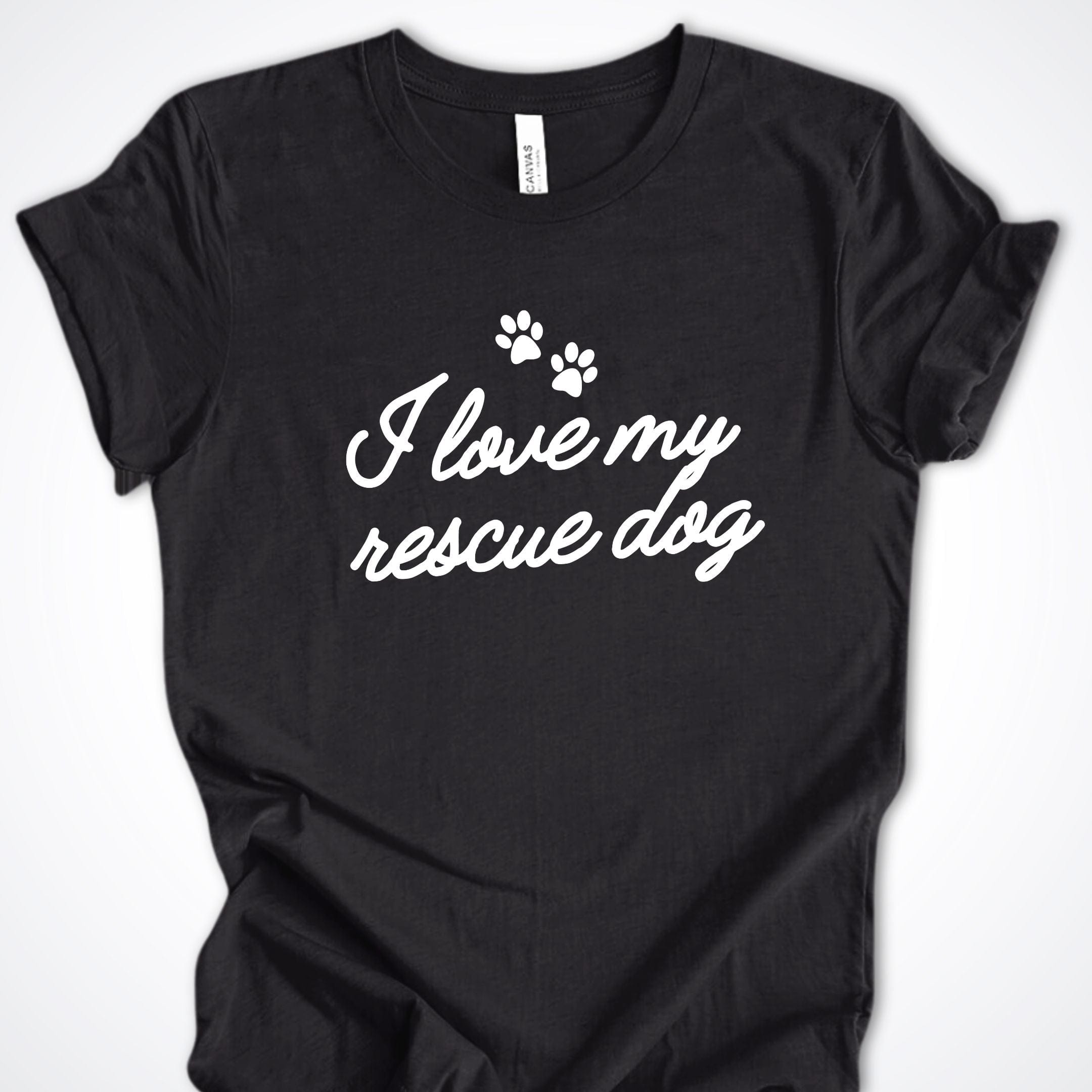 T-Shirt Black Heather / S I Love My Rescue Dog Premium Unisex T-Shirt ReallyintoDogs