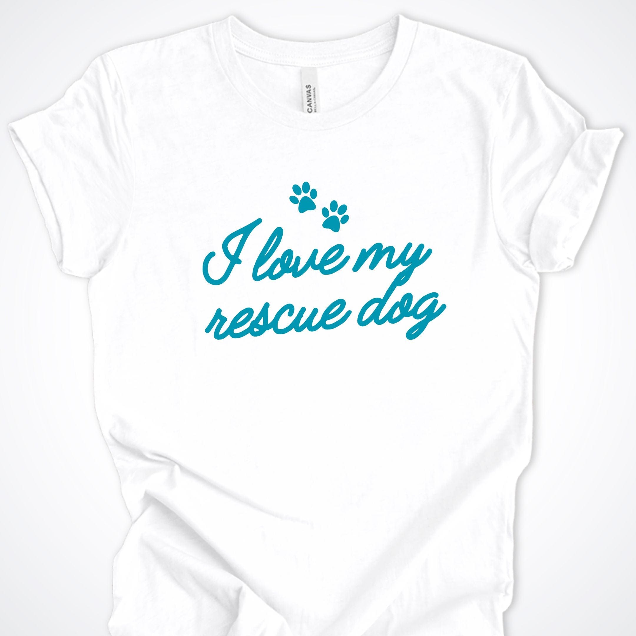 T-Shirt White / S I Love My Rescue Dog Premium Unisex T-Shirt ReallyintoDogs