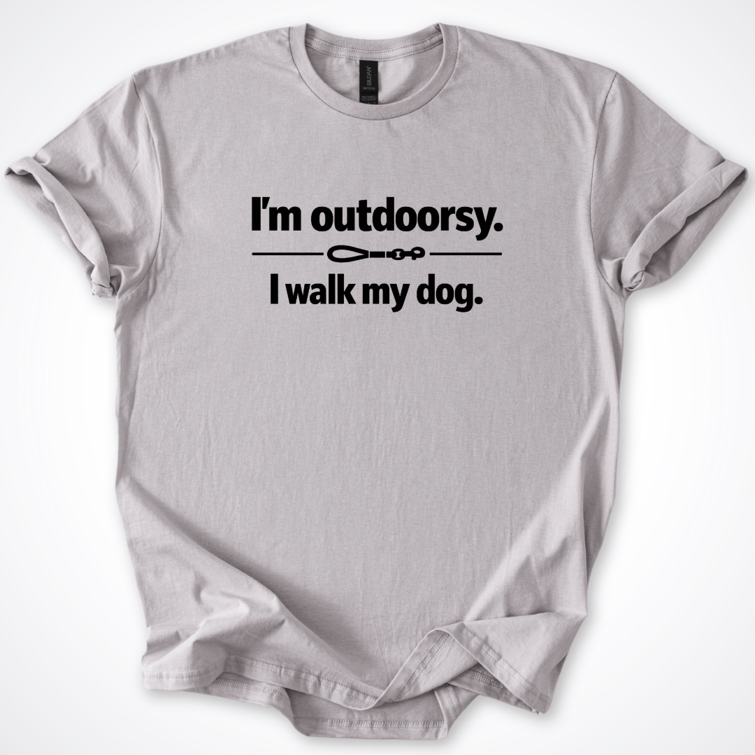 T-Shirt Ice Grey / S I'm Outdoorsy I Walk My Dog Leash T-Shirt ReallyintoDogs