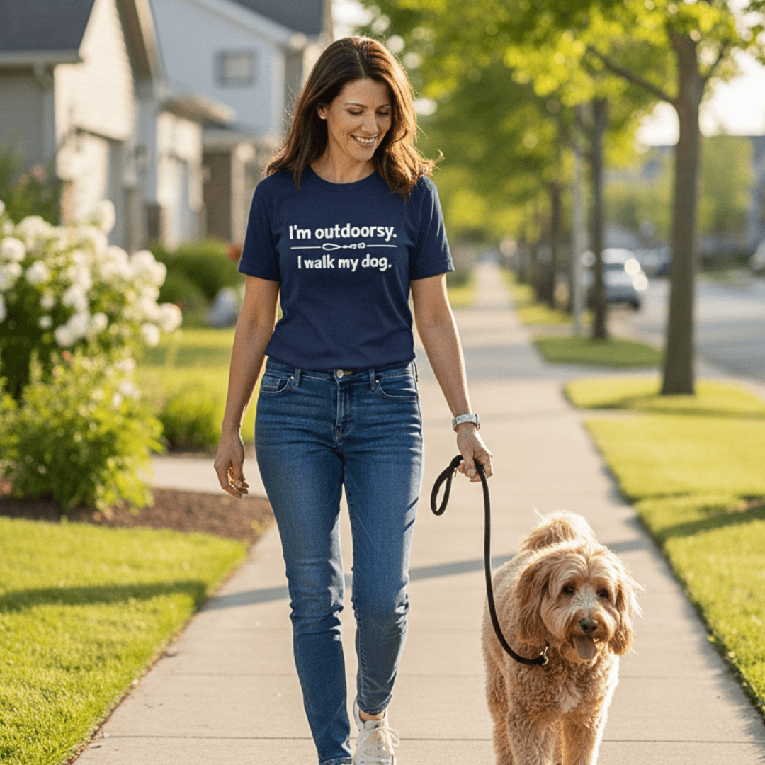 T-Shirt I'm Outdoorsy I Walk My Dog Leash T-Shirt ReallyintoDogs