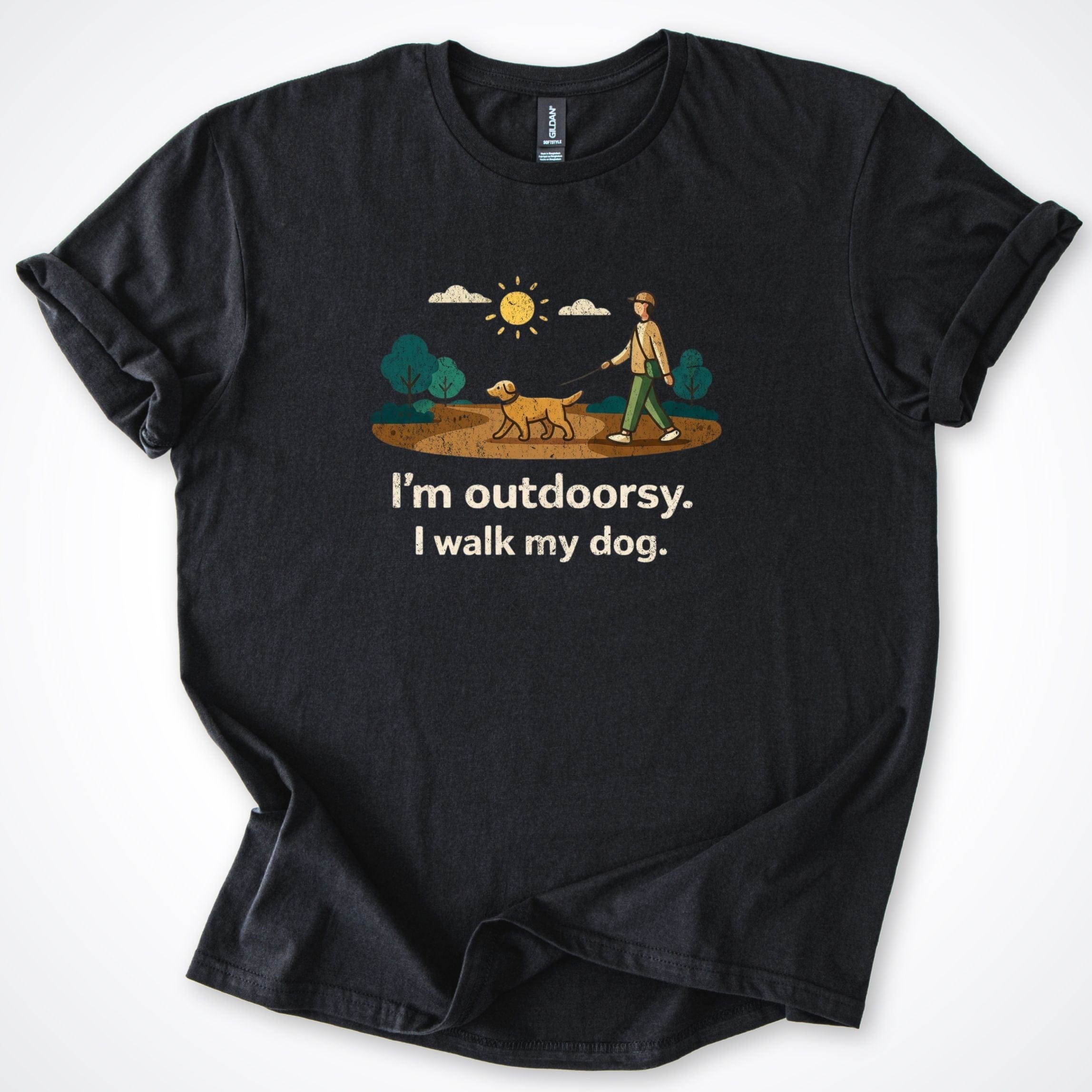 T-Shirt Black / S I'm Outdoorsy I Walk My Dog Park T-Shirt ReallyintoDogs