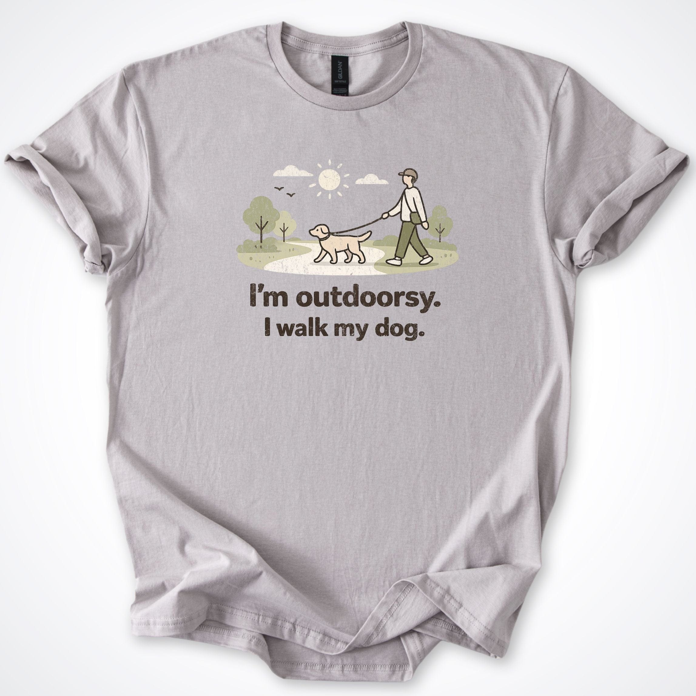 T-Shirt Ice Grey / S I'm Outdoorsy I Walk My Dog Park T-Shirt ReallyintoDogs