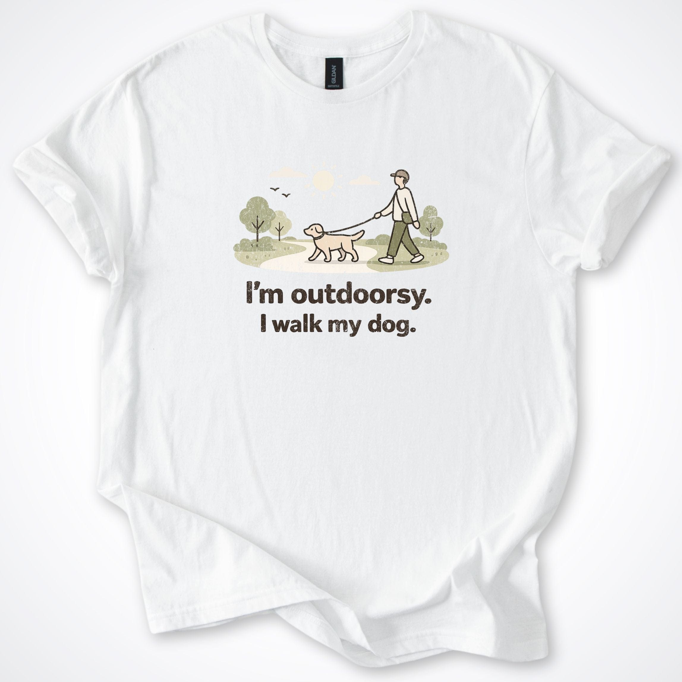 T-Shirt White / S I'm Outdoorsy I Walk My Dog Park T-Shirt ReallyintoDogs