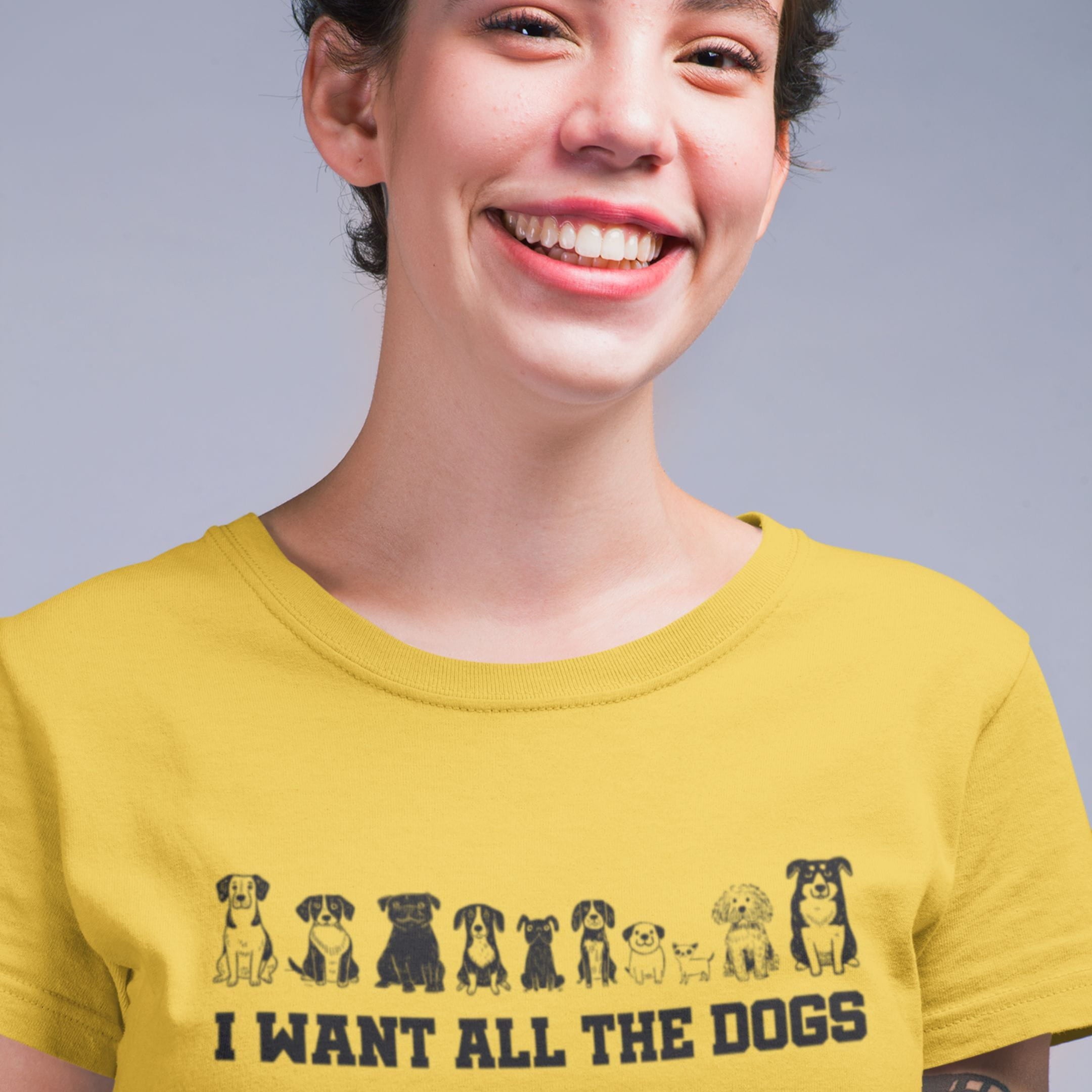 T-Shirt I Want All The Dogs T-Shirt ReallyintoDogs