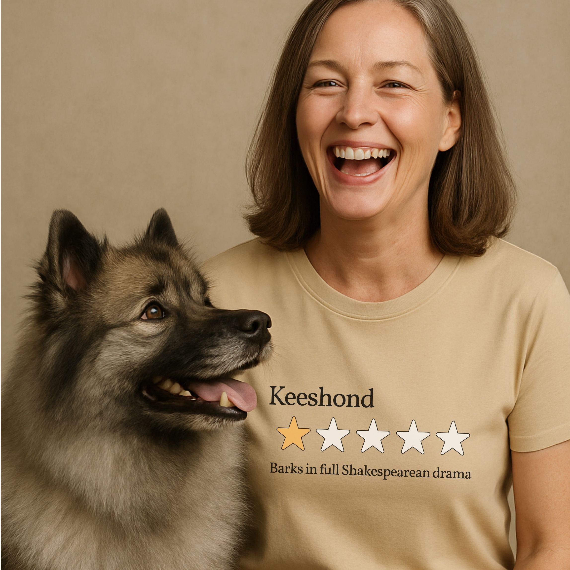 T-Shirt Keeshond One Star Review T-Shirt ReallyintoDogs