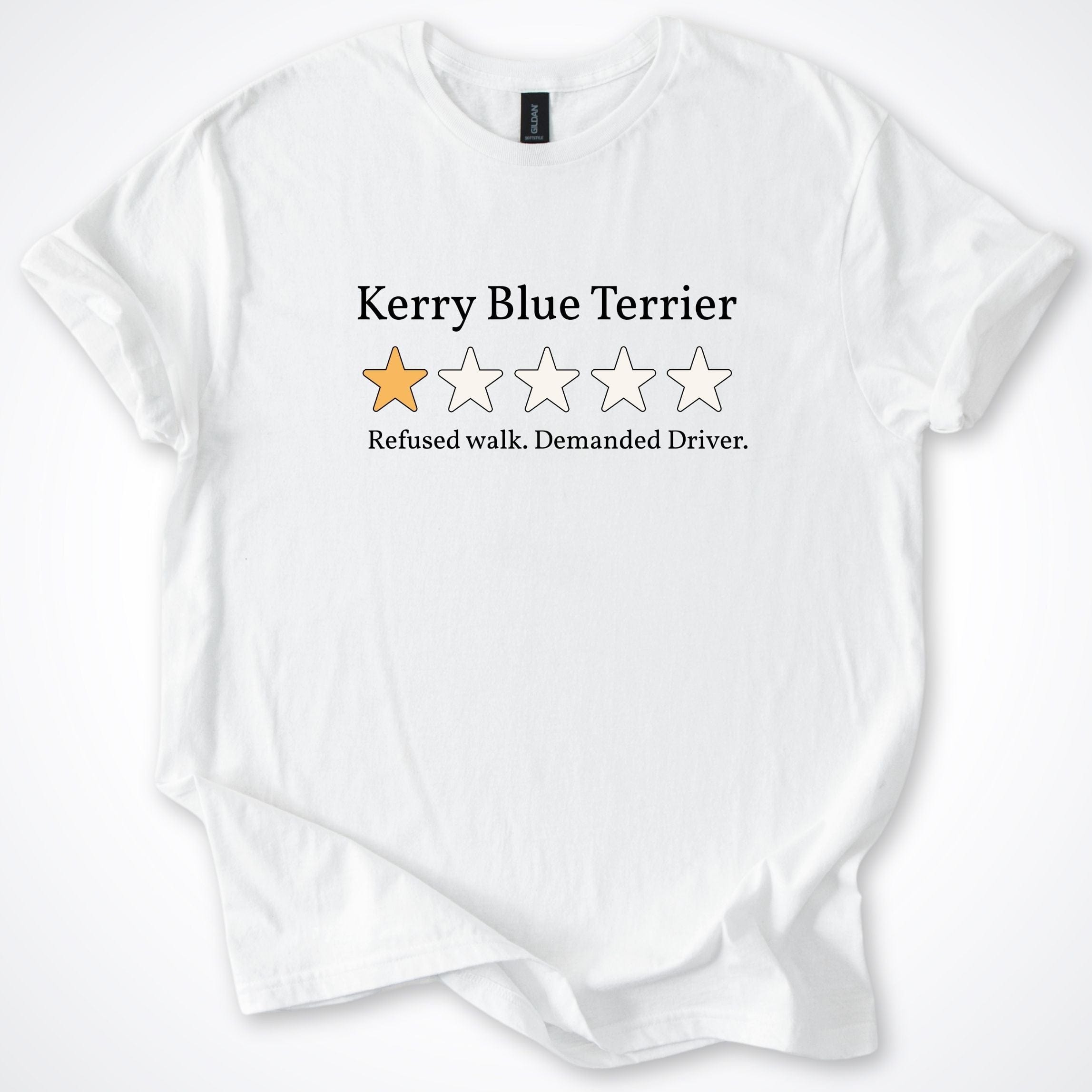 T-Shirt White / S Kerry Blue Terrier 2 One Star Review T-Shirt ReallyintoDogs
