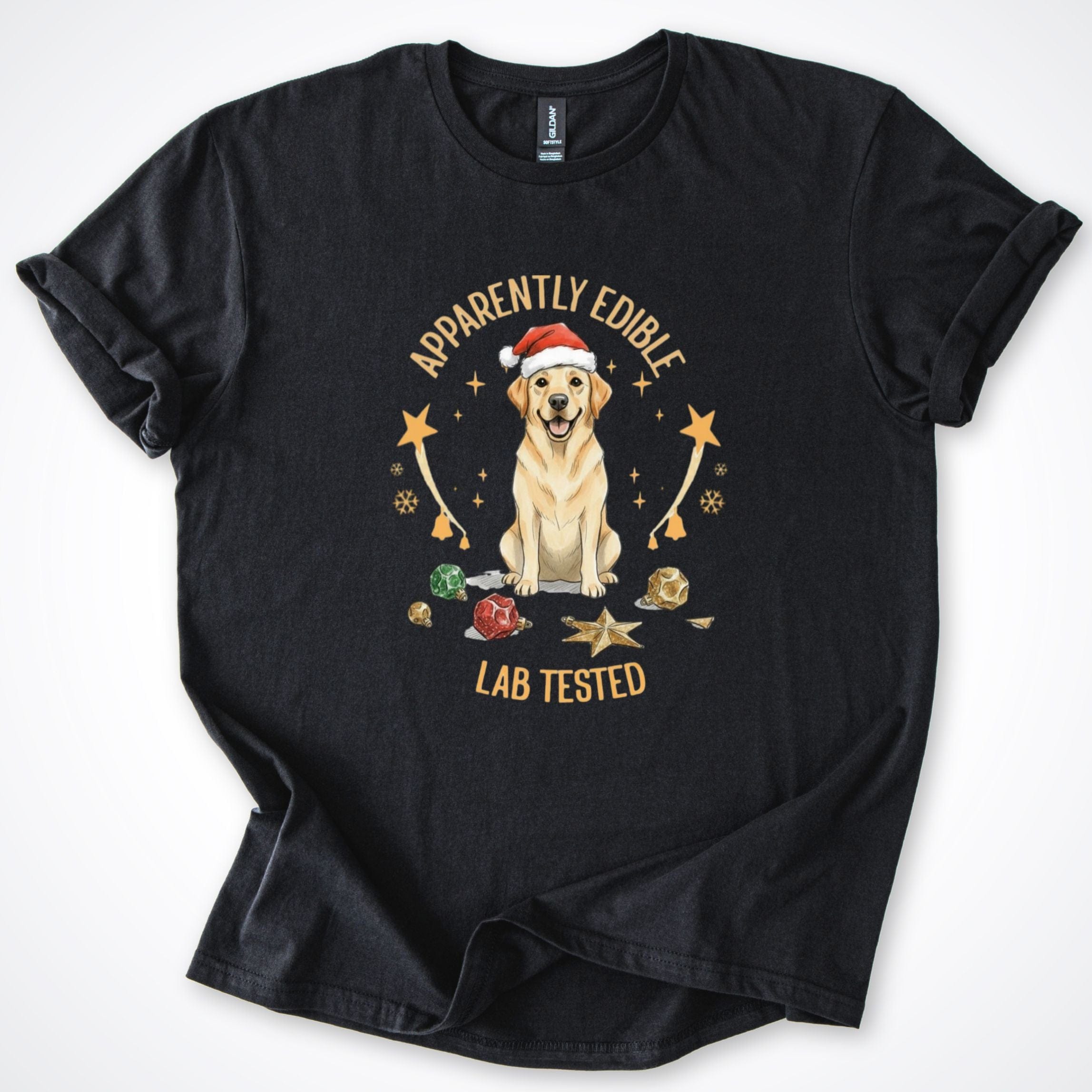 T-Shirt Black / S Lab Tested Christmas T-Shirt ReallyintoDogs